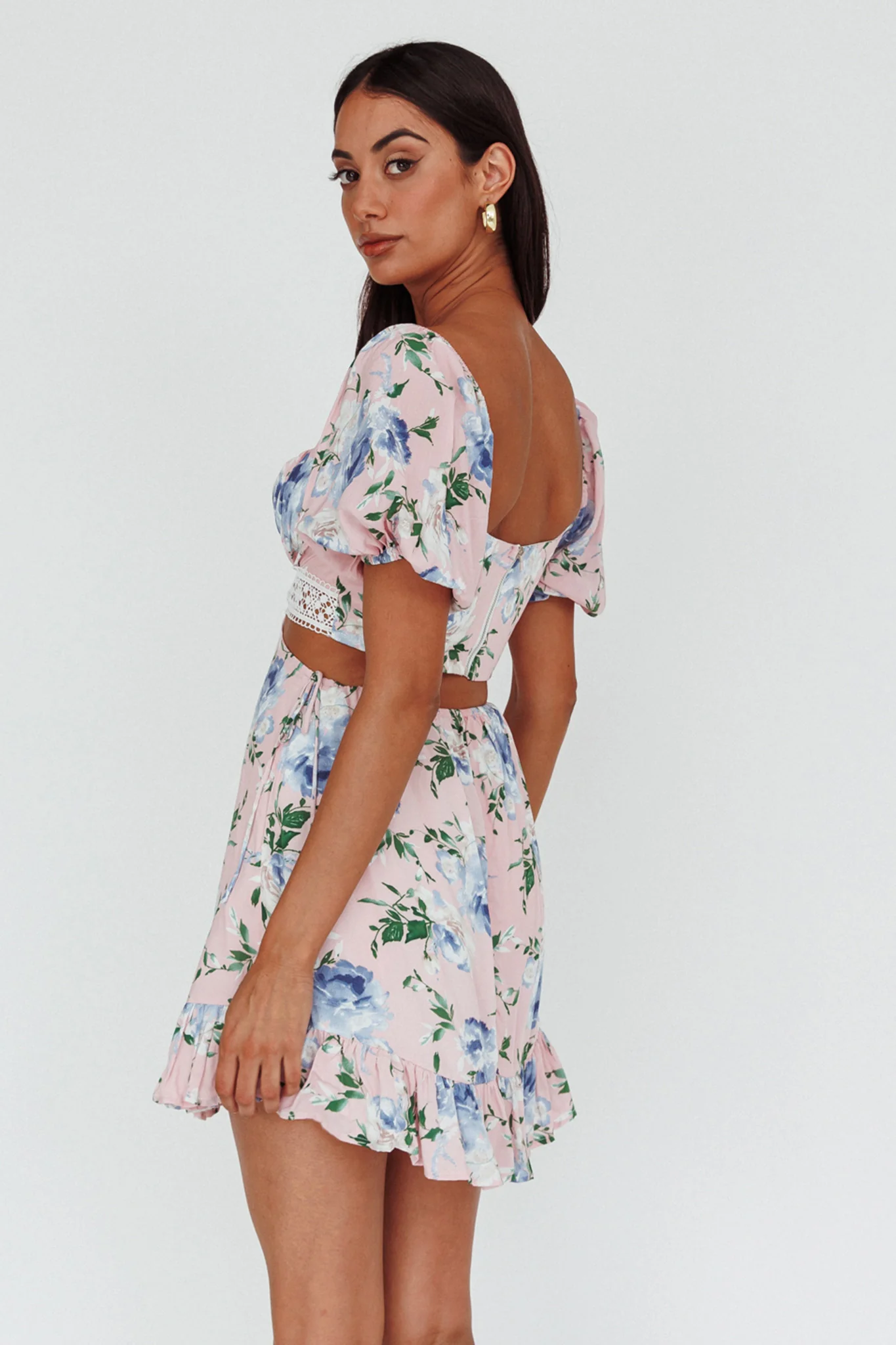 Sweet Romance Cut-Out Mini Dress Pink