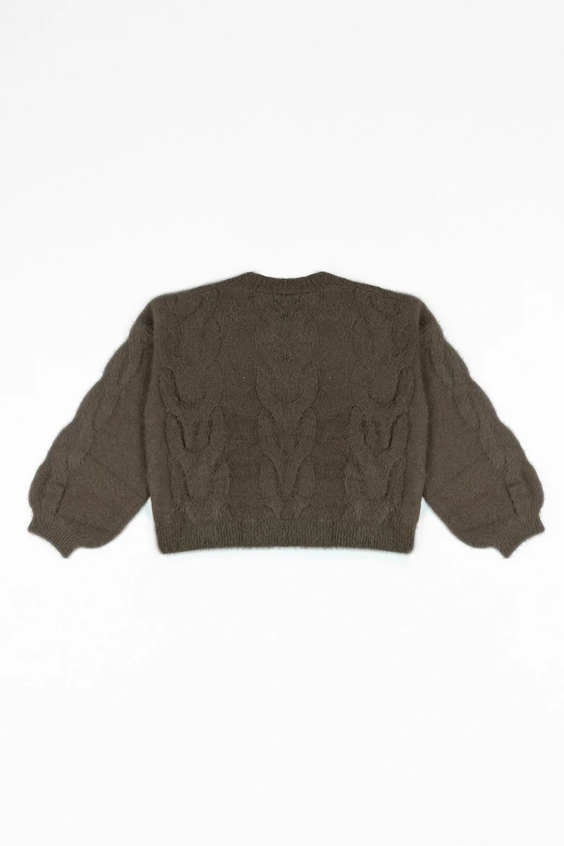 Fuzzy Open-Front Cardigan Sweater