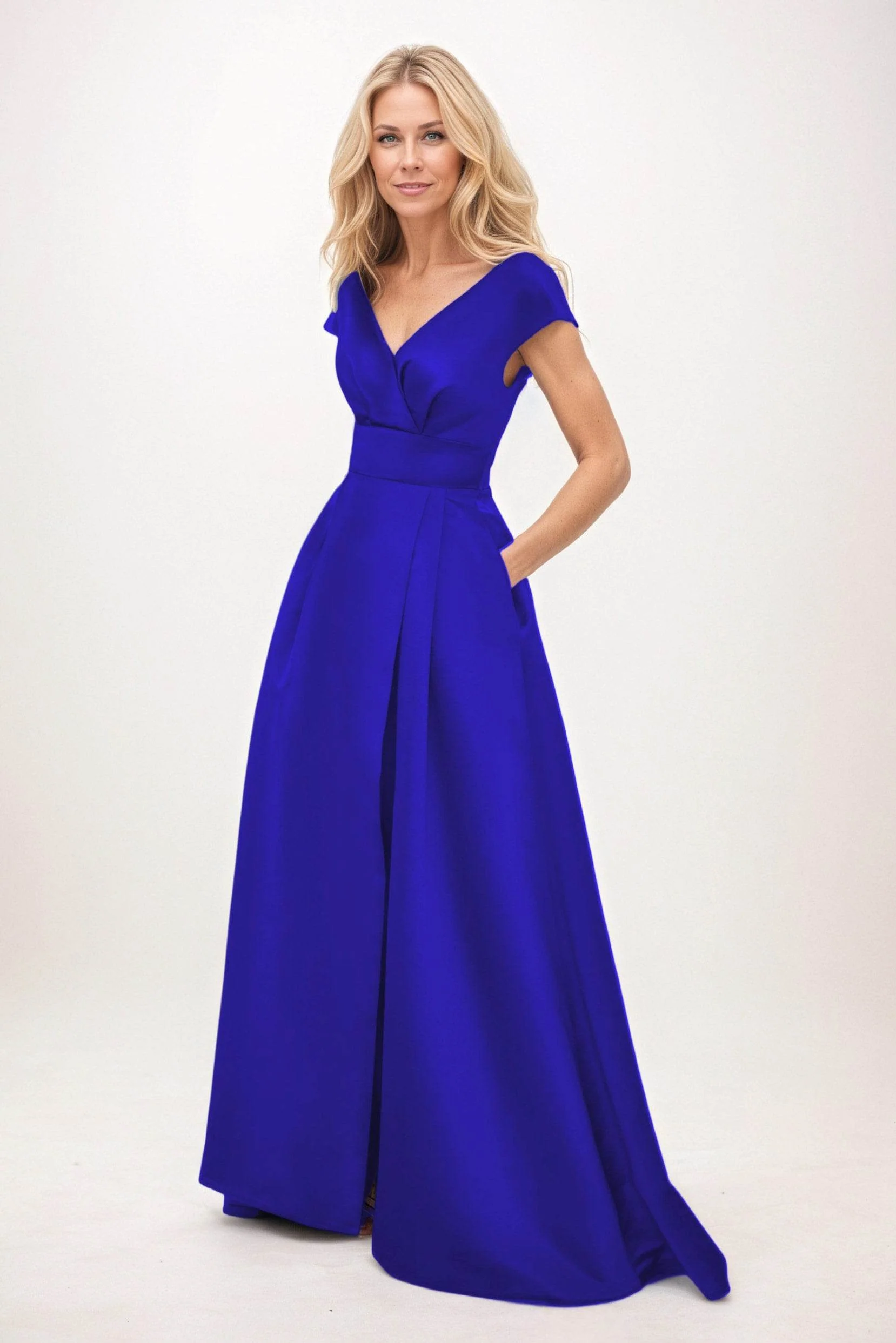 A-Line Maxi Satin Mother of the Bride Dresses CM0408