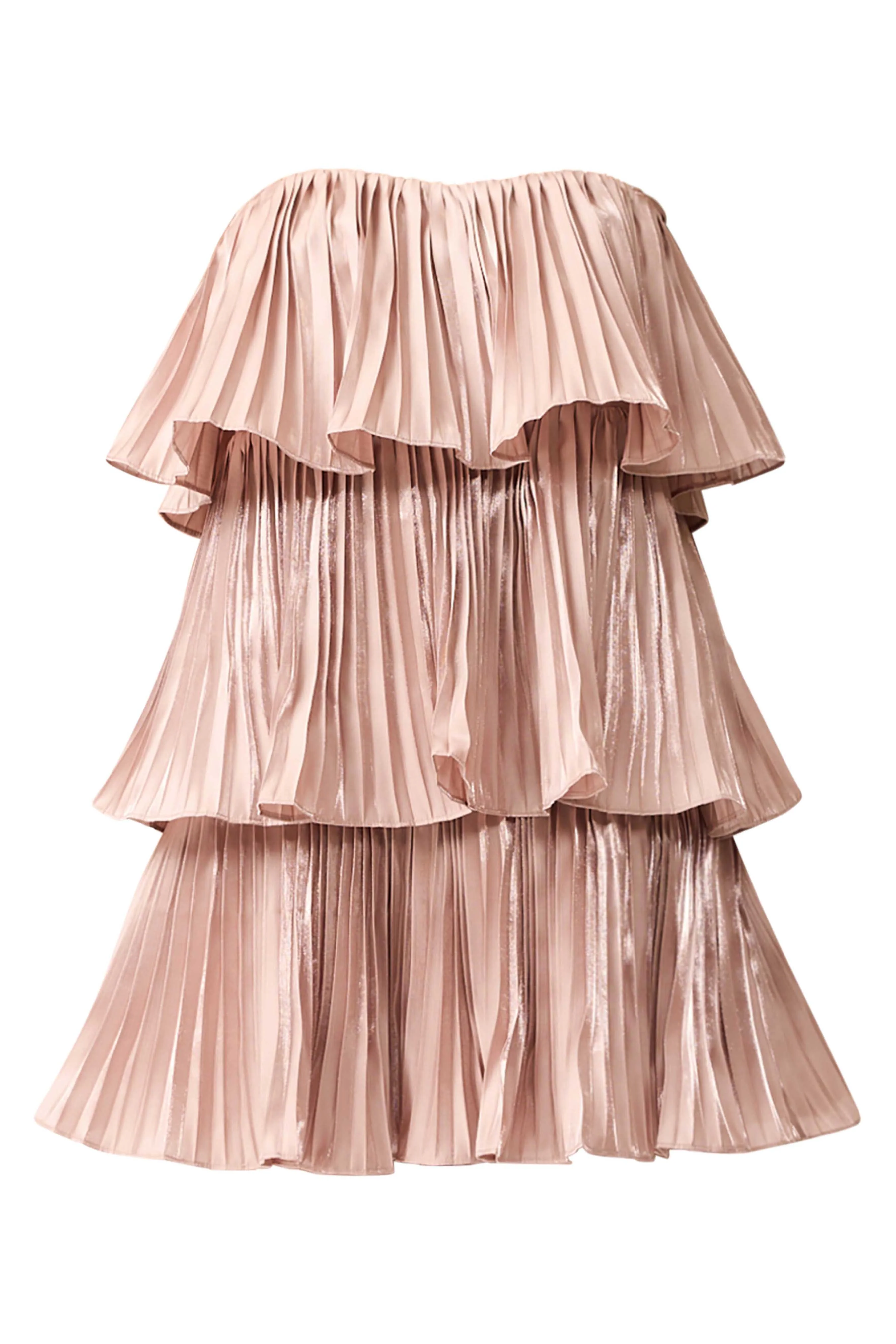 Lison Tiered Strapless Mini Dress in Pink