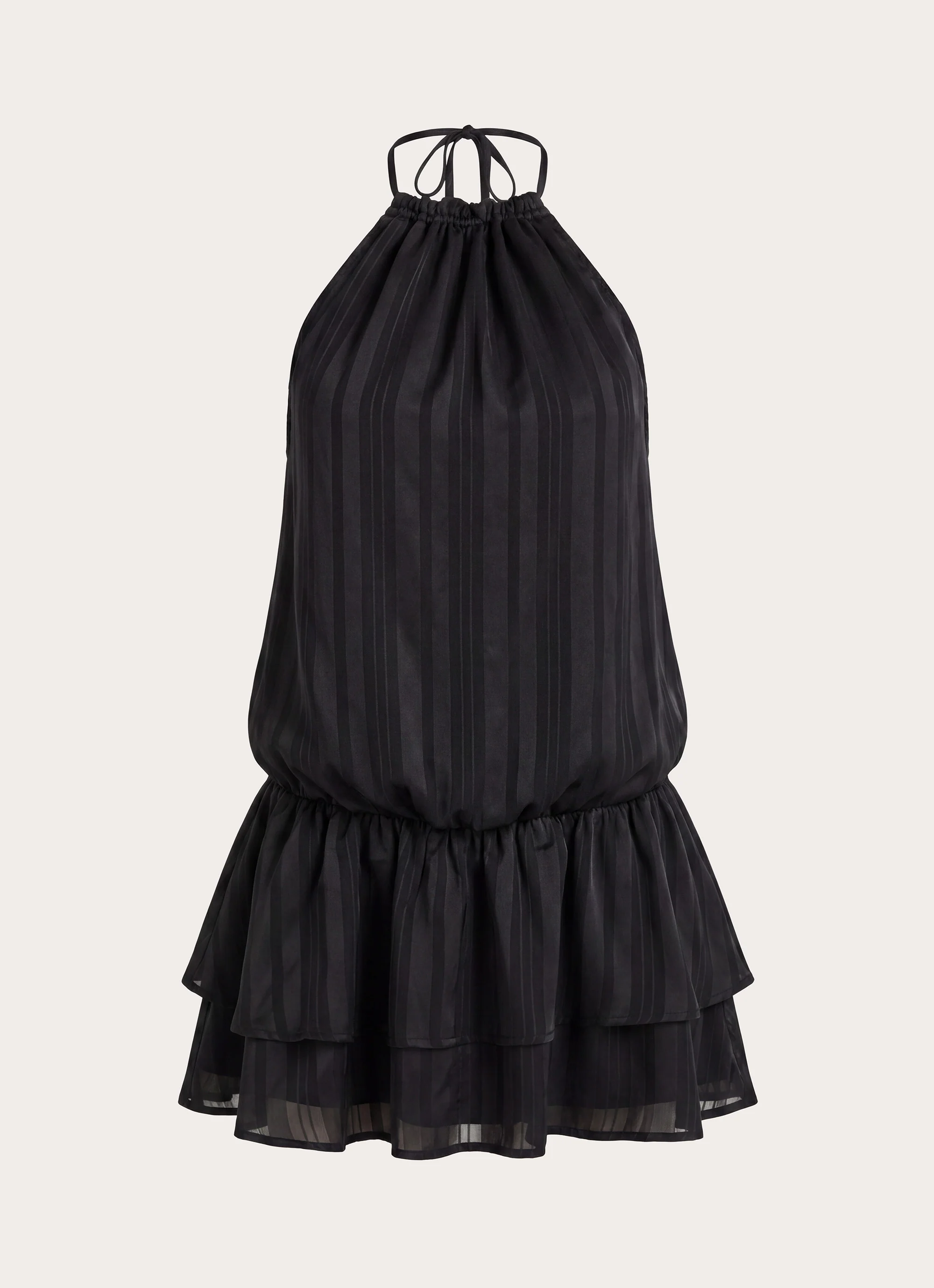 Parade Halter Mini Dress - Black - luluinthesky