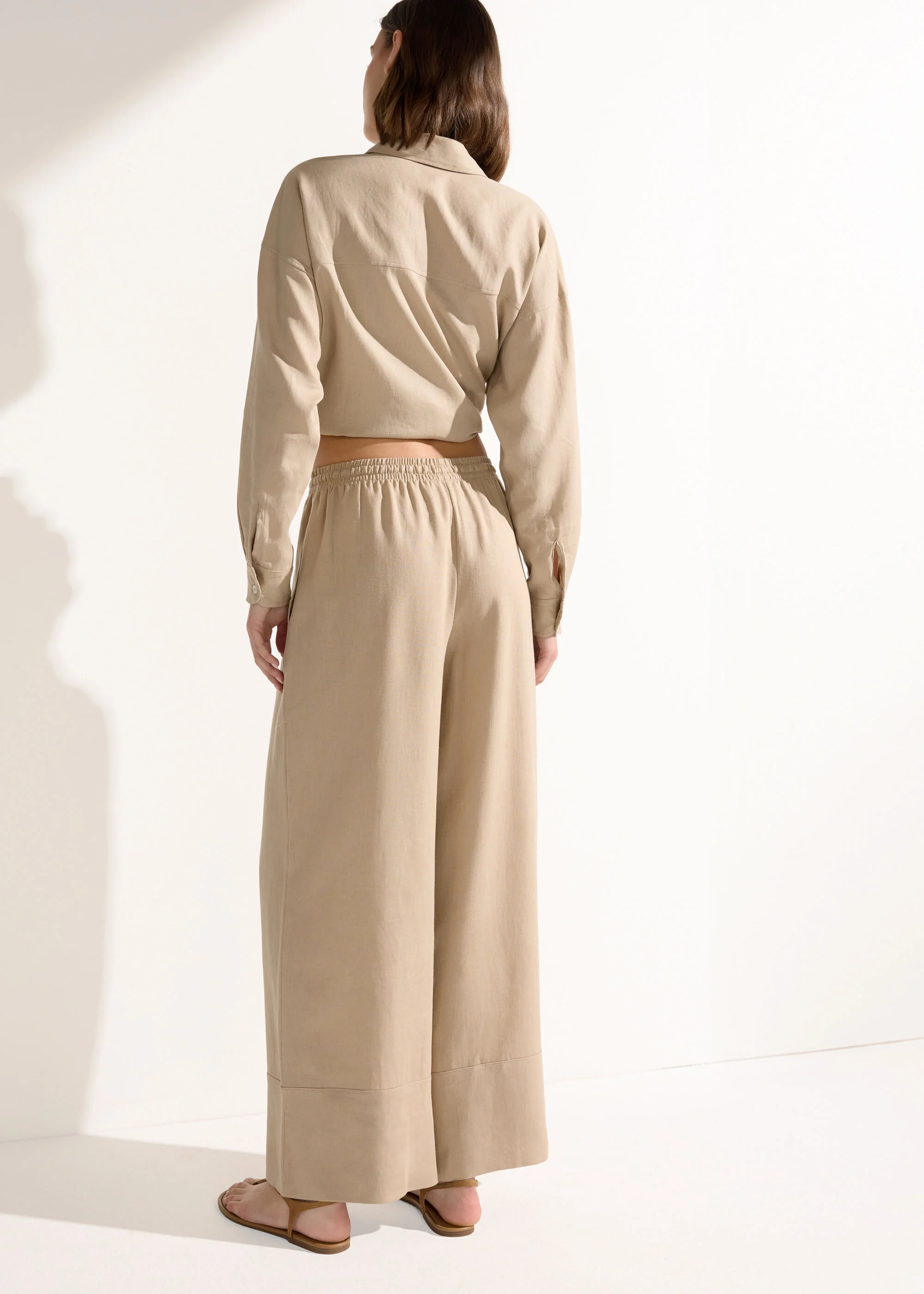 Linen and Viscose Palazzo Pants