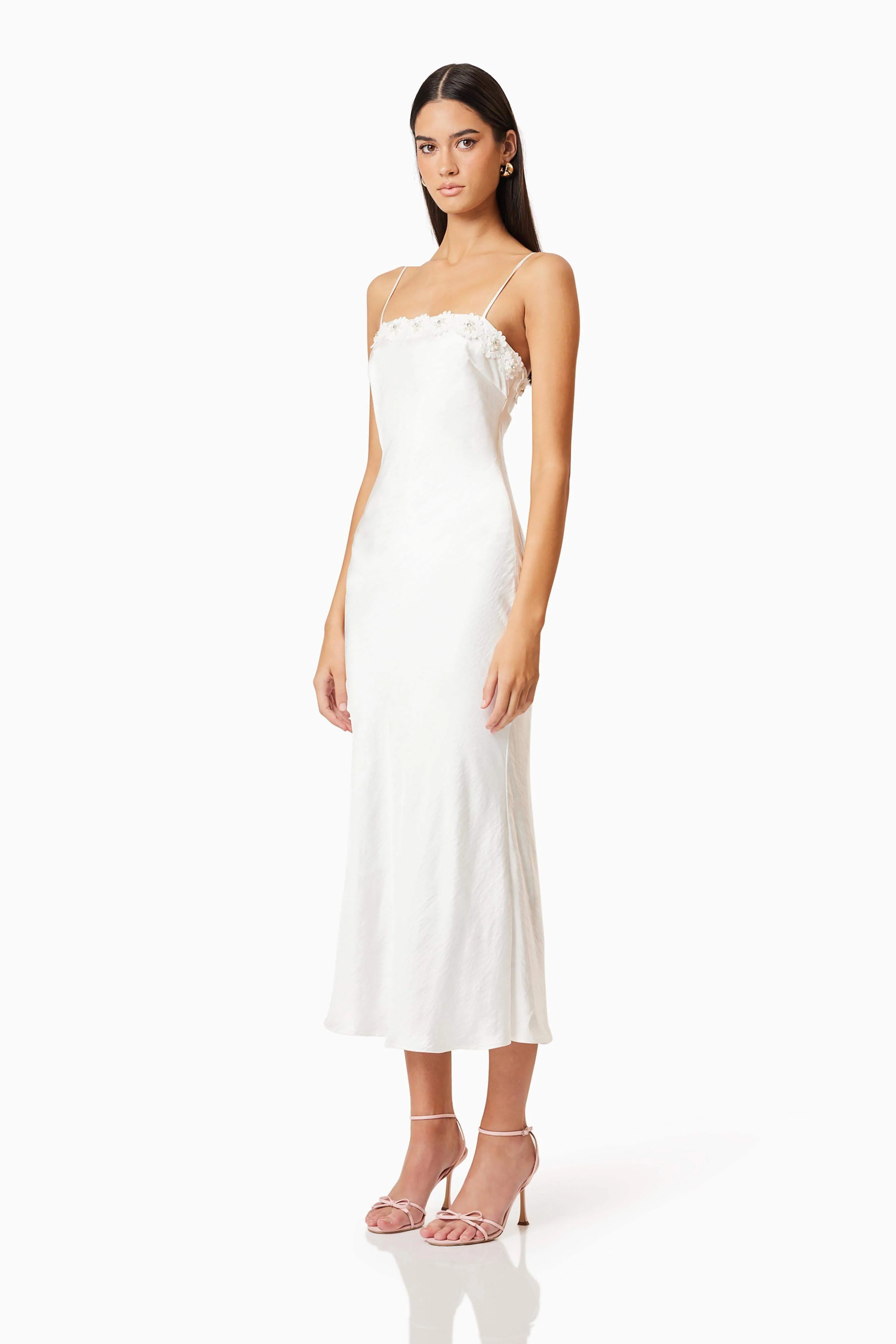Clarissa Midi Dress In White