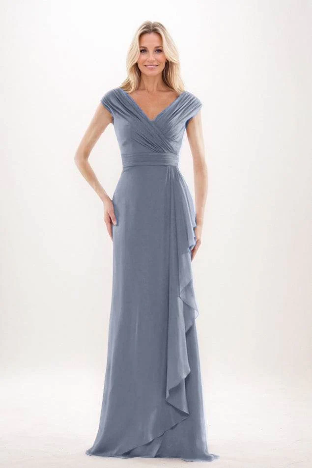 Sheath-Column Maxi Chiffon Mother Of The Bride Dress CM0312