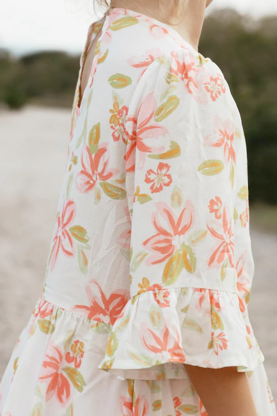HELLO MINI Twirling In Tulips Dress White - luluinthesky