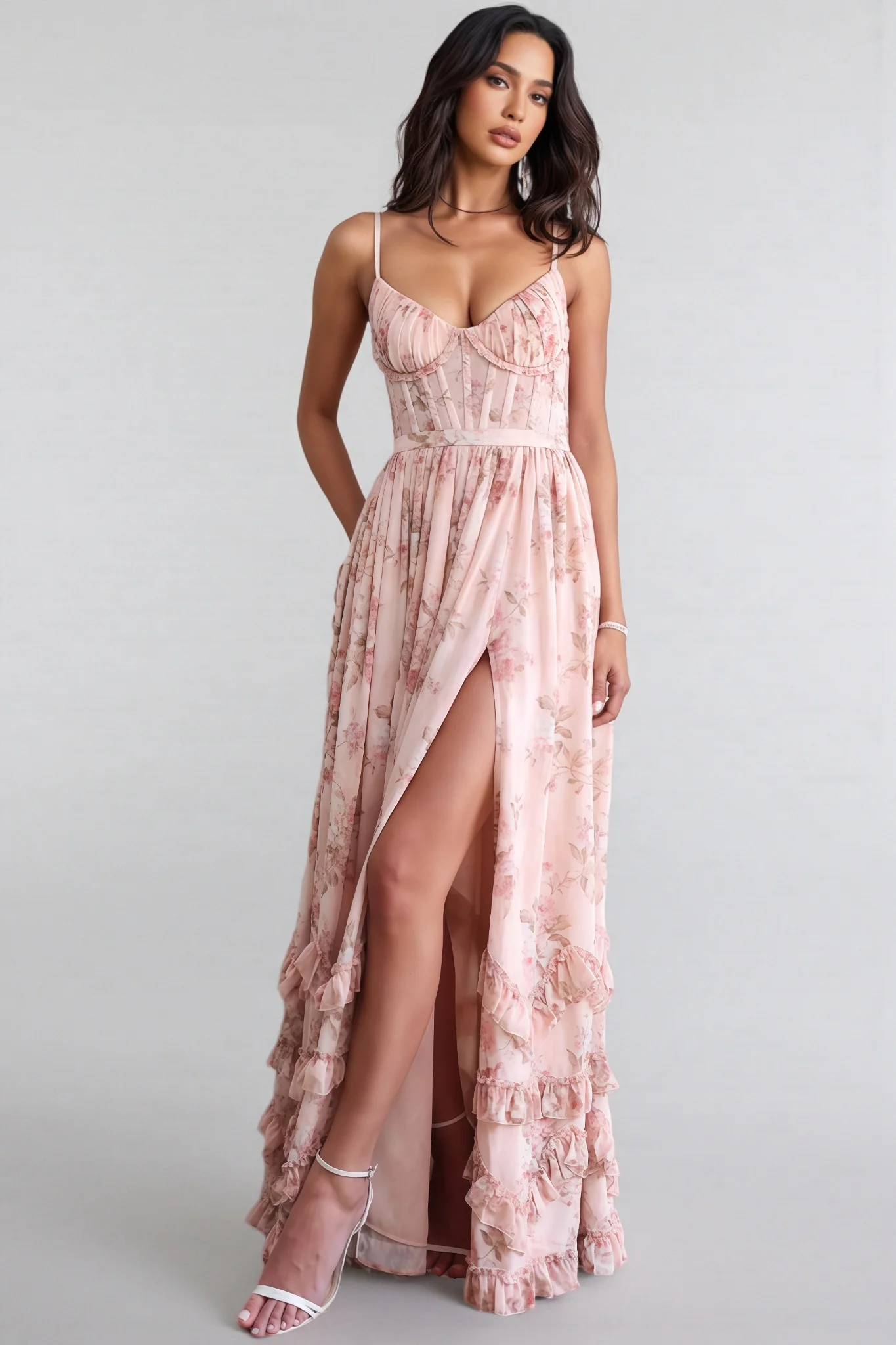 Urielad Pink Halter Print Maxi Dress - luluinthesky