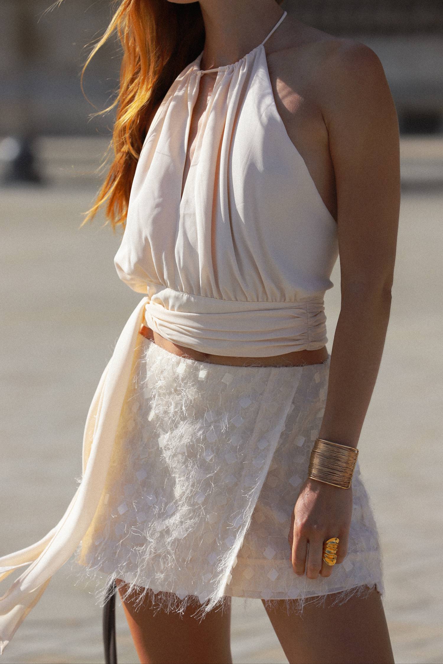 Draped Halter Top | Ivory