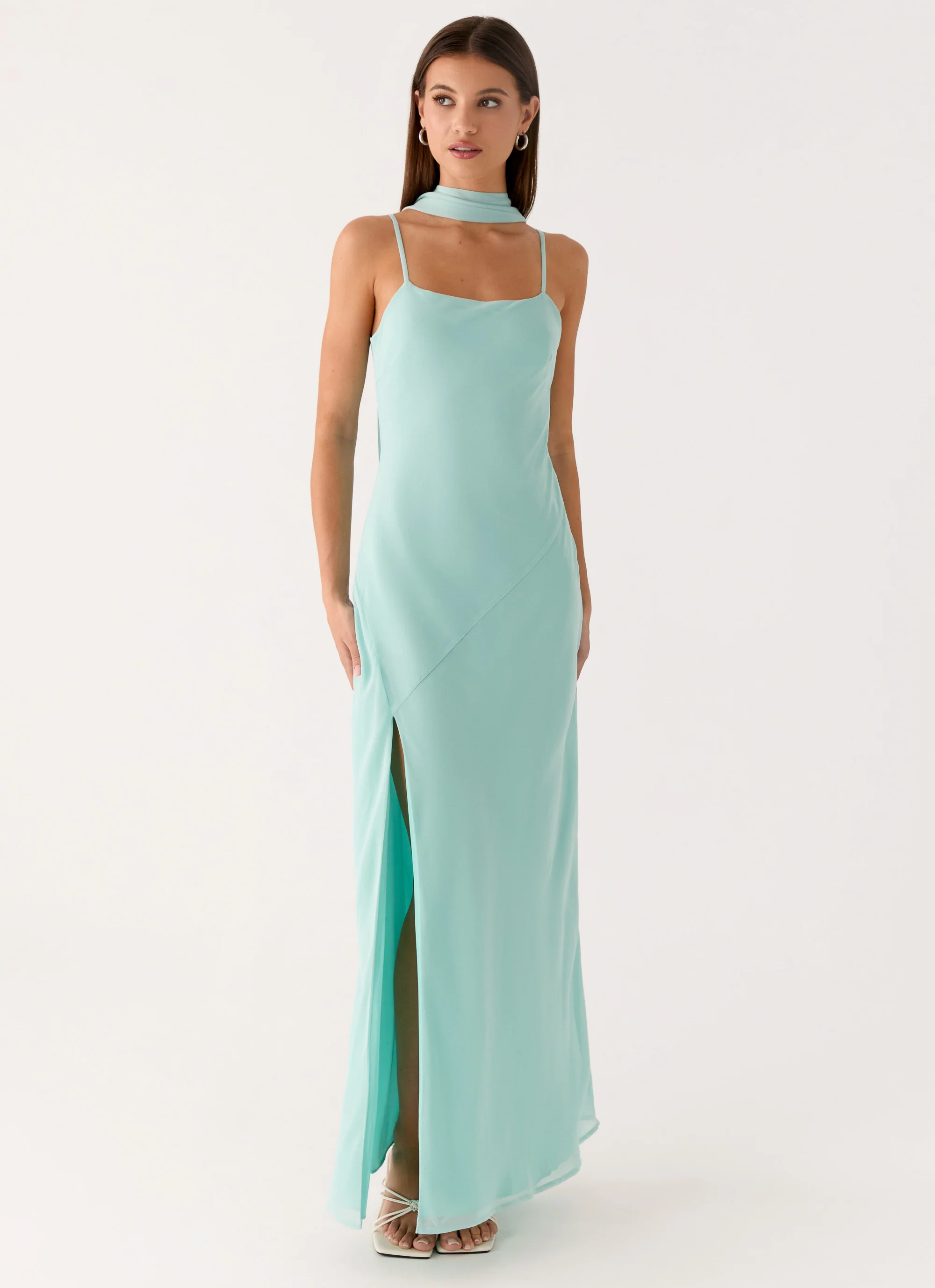 Eternelle Square Neck Maxi Dress - Teal