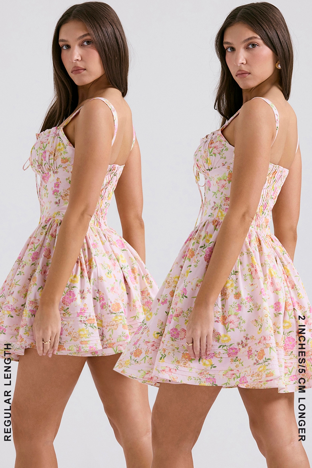 Pink Meadow Print Cotton Mini Dress