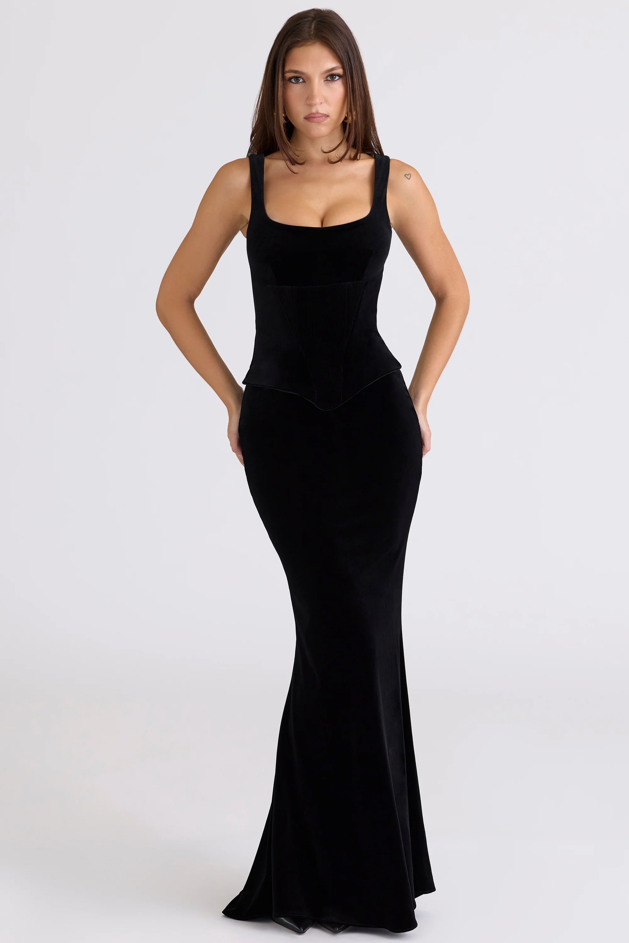 Black Velvet Hourglass Maxi Dress - Limited Edition
