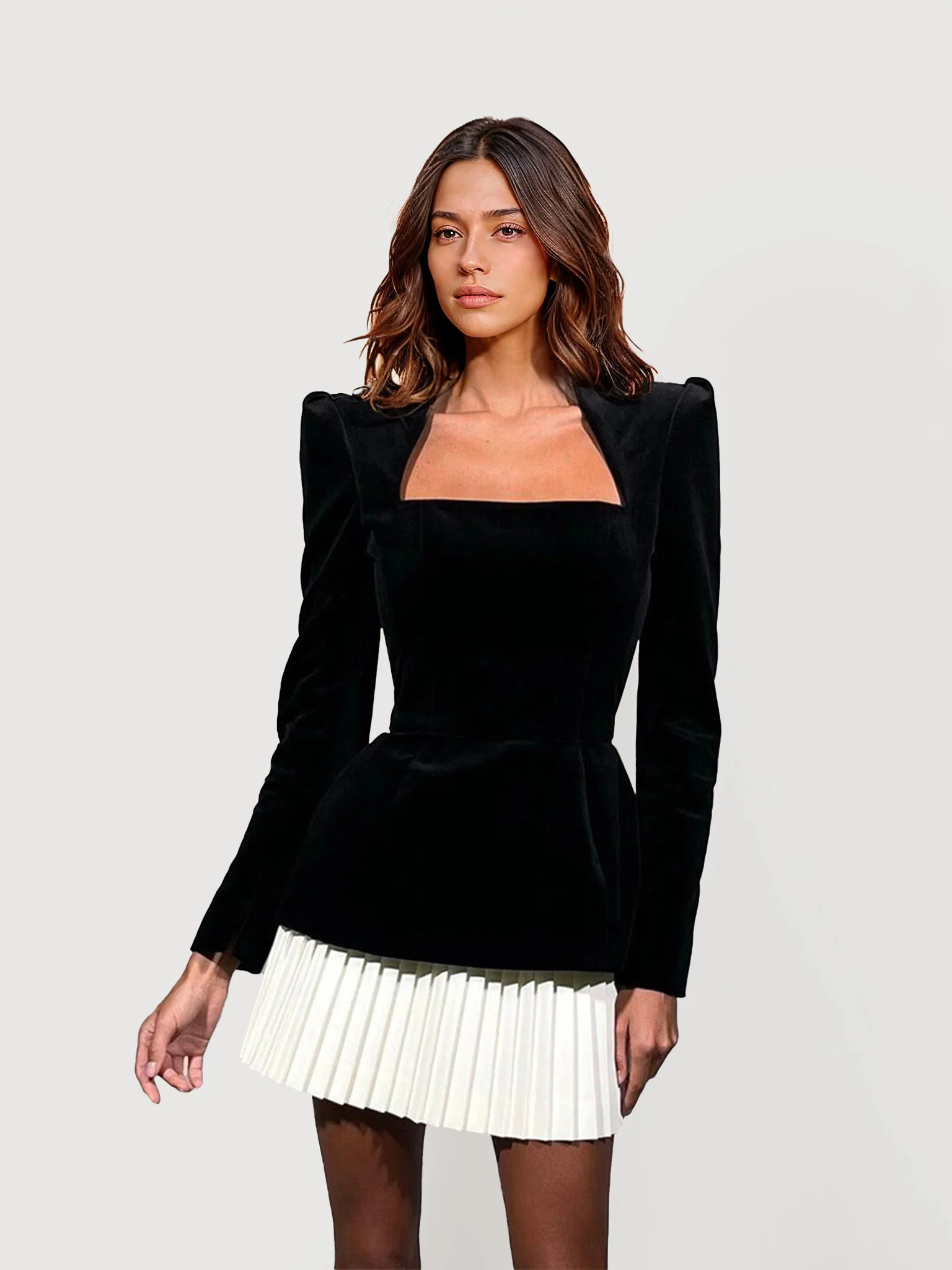 Pleated Mini Dress Set