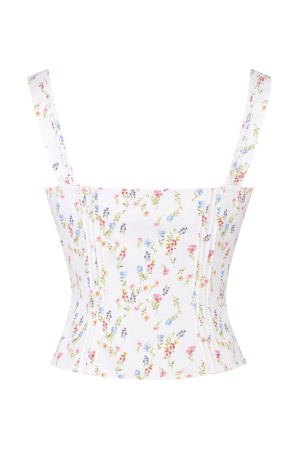 White Posy Print Top