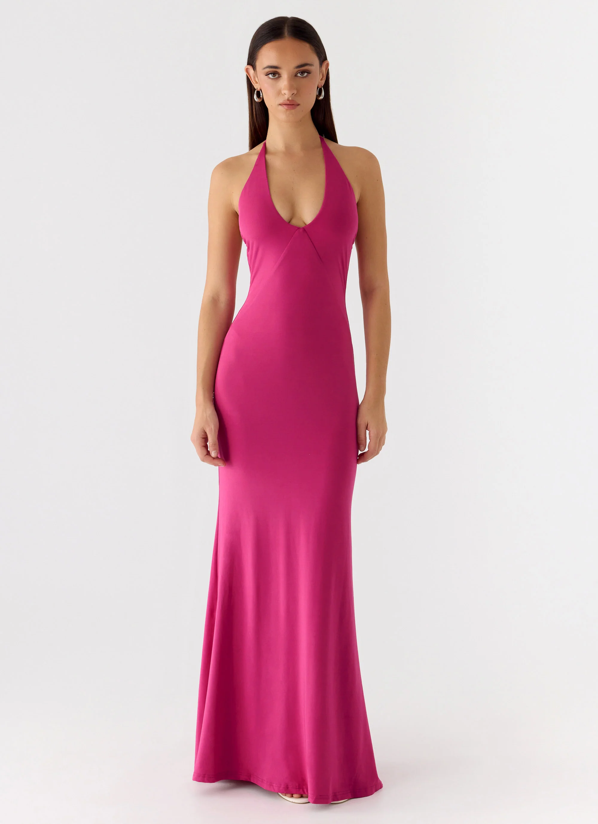 Have Your Attention Maxi Dress - Fuchsia