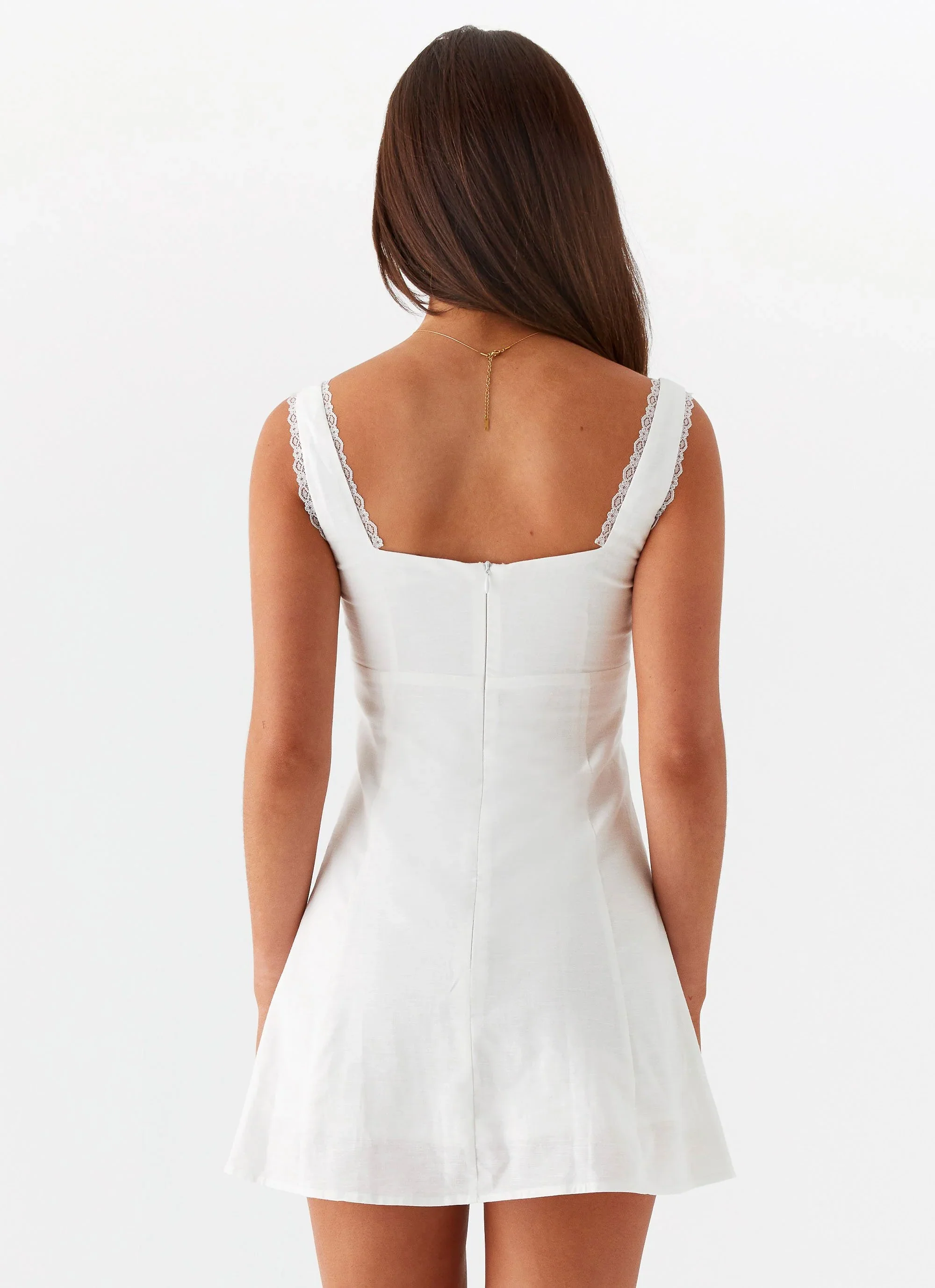 Rowena Mini Dress - White - luluinthesky
