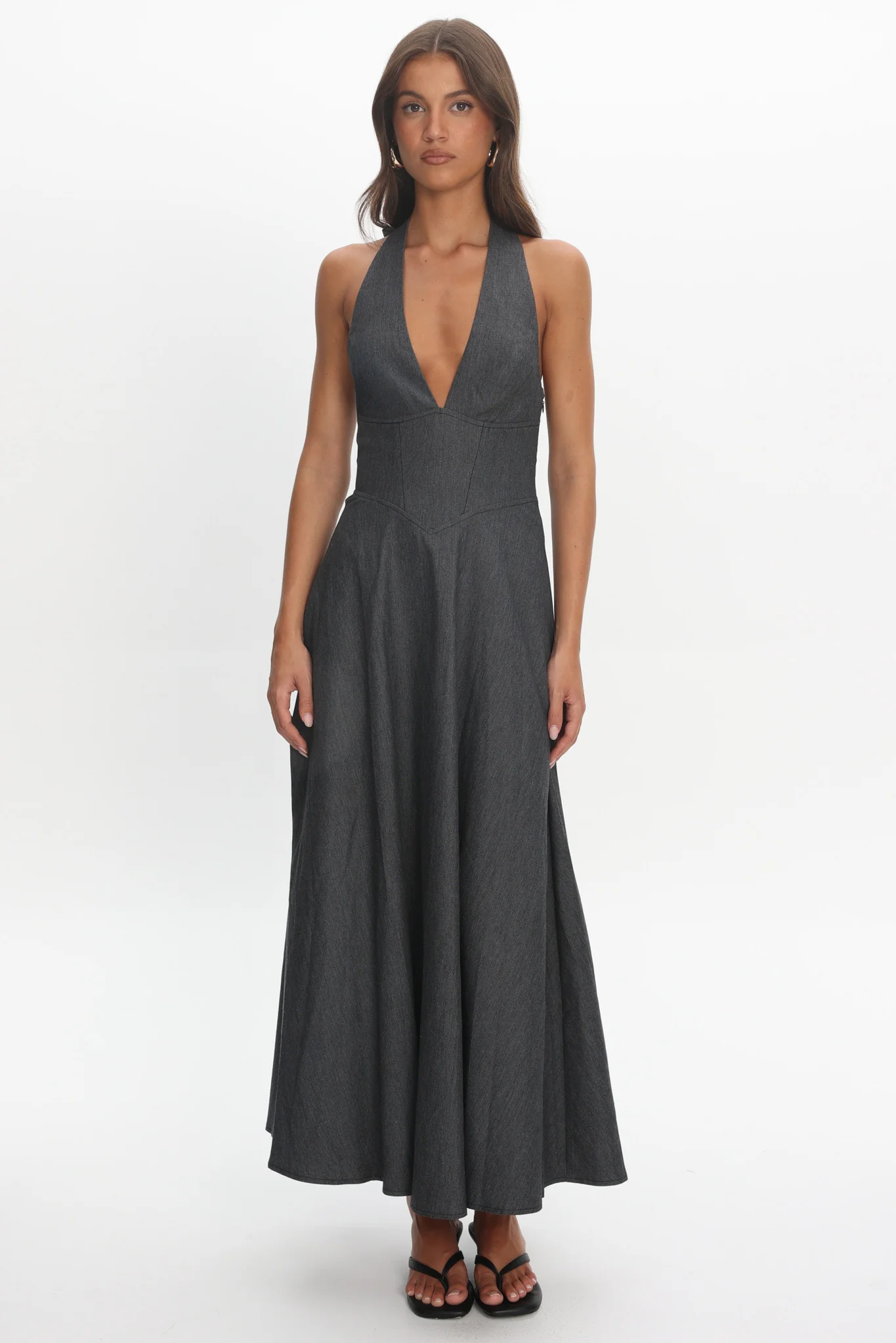 Riga Halterneck Maxi Dress Black