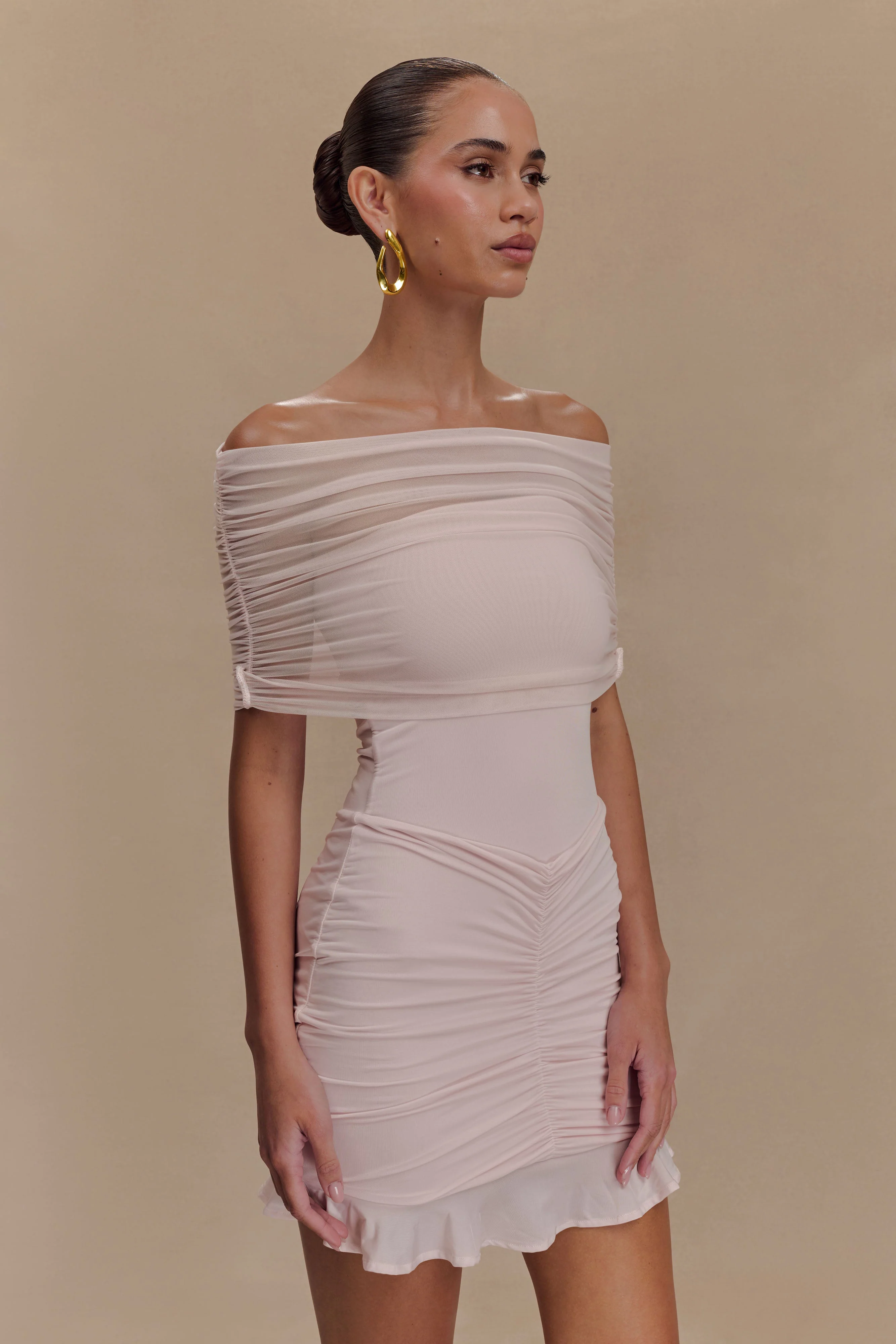 Caspian-Slinky-And-Mesh-Off-Shoulder-Mini-Dress-Pale-Pink