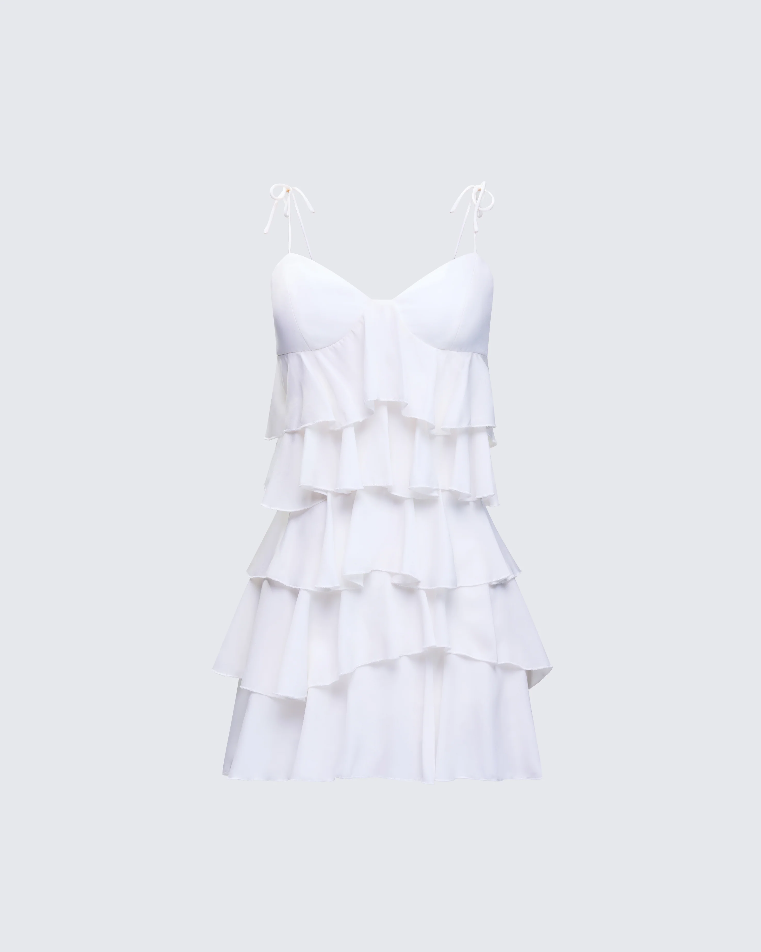 Sorel Ivory Tiered Ruffle Dress