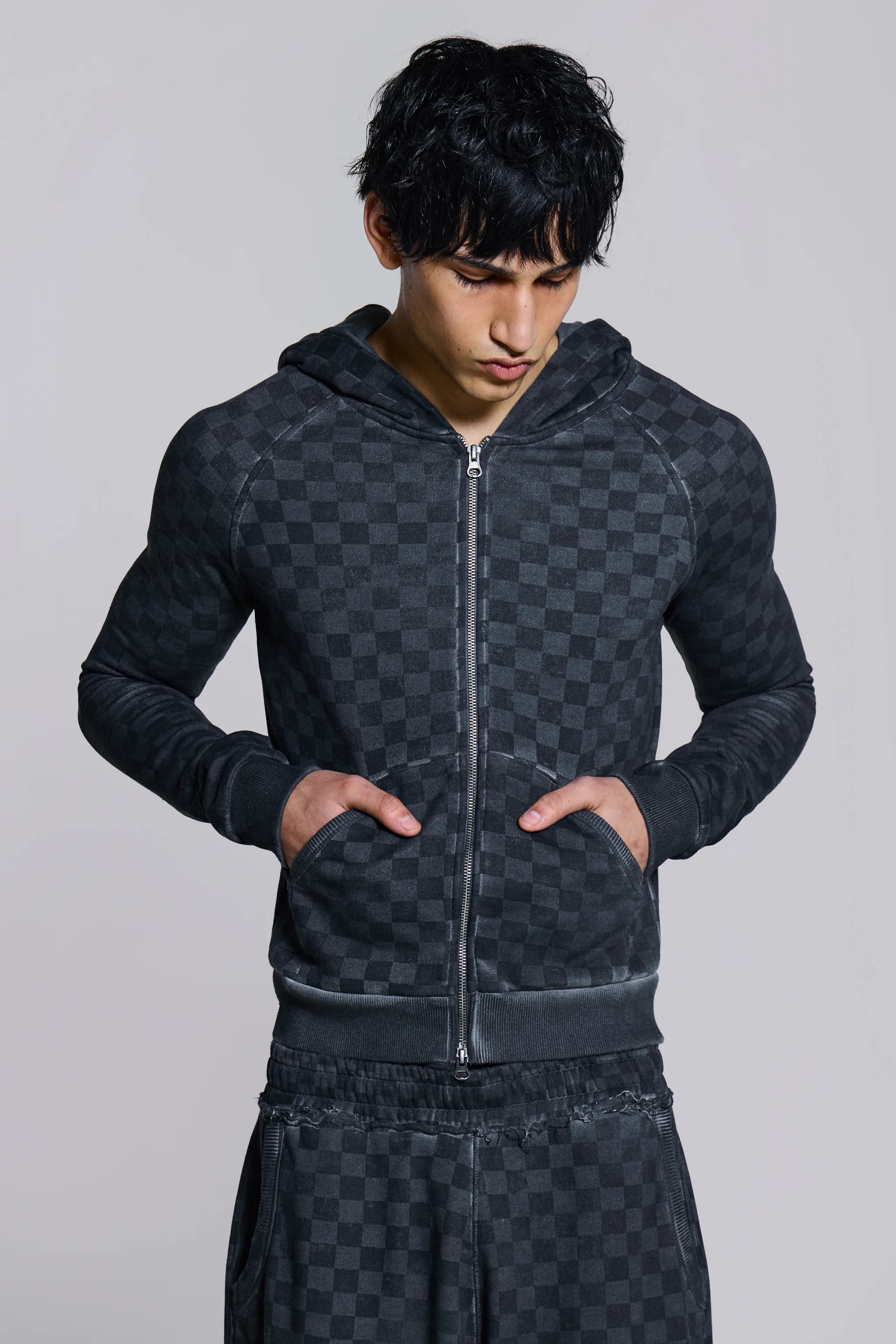 Checkerboard Mini Monster Hoodie