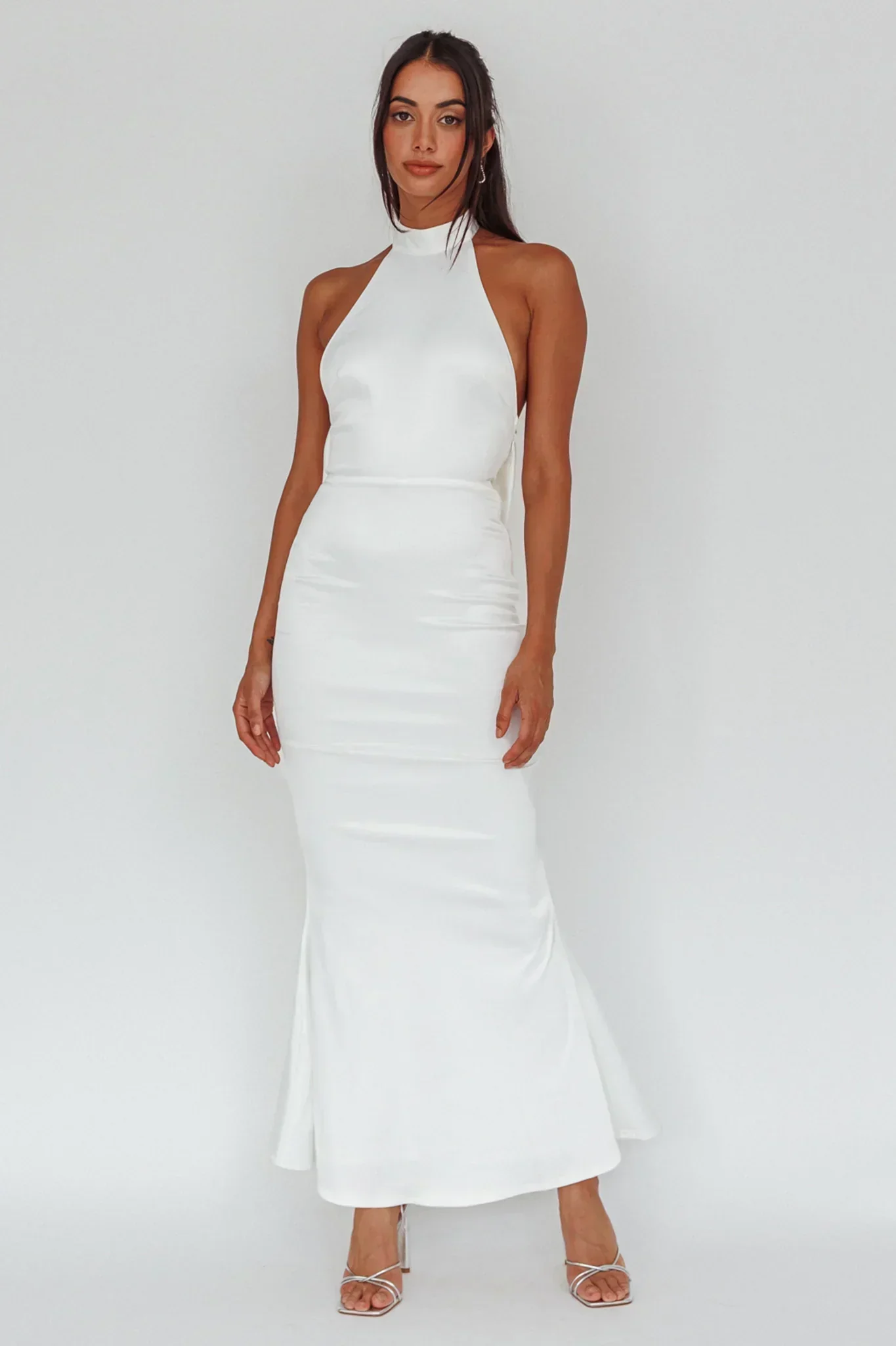Fifth Avenue Bow Back Maxi Dress White
