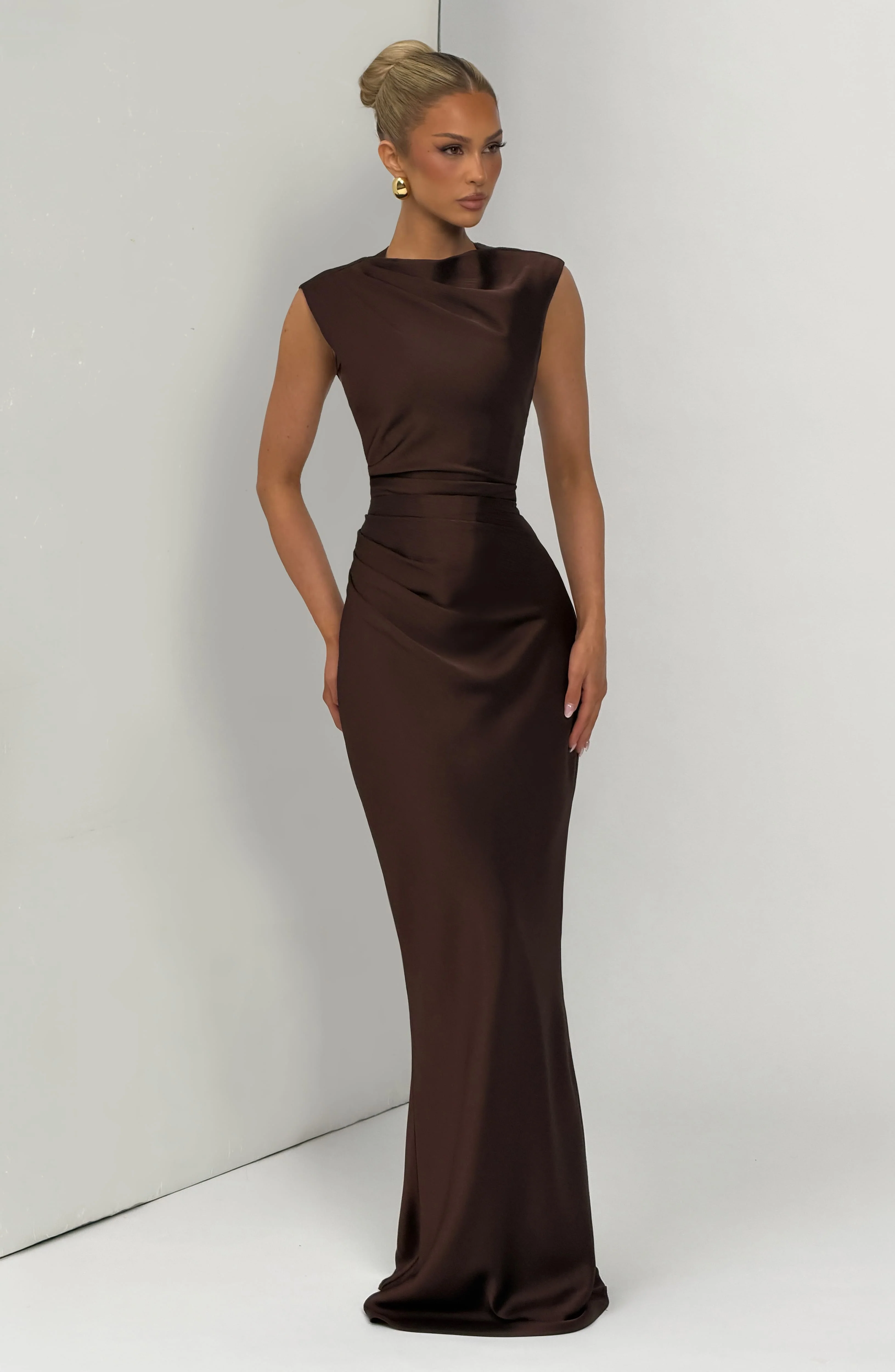 Avielle Maxi Dress - Plum Brown