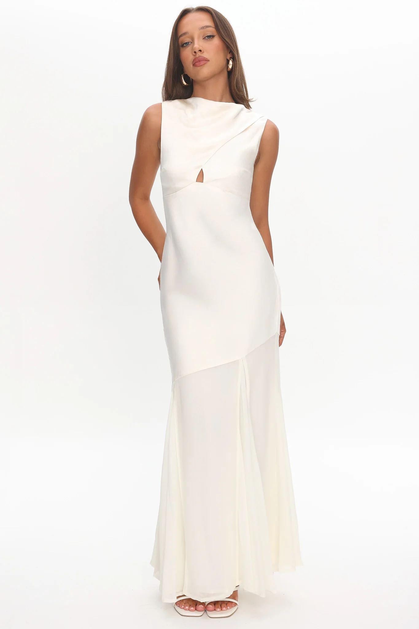 Meliza Keyhole Bust Maxi Dress Oyster