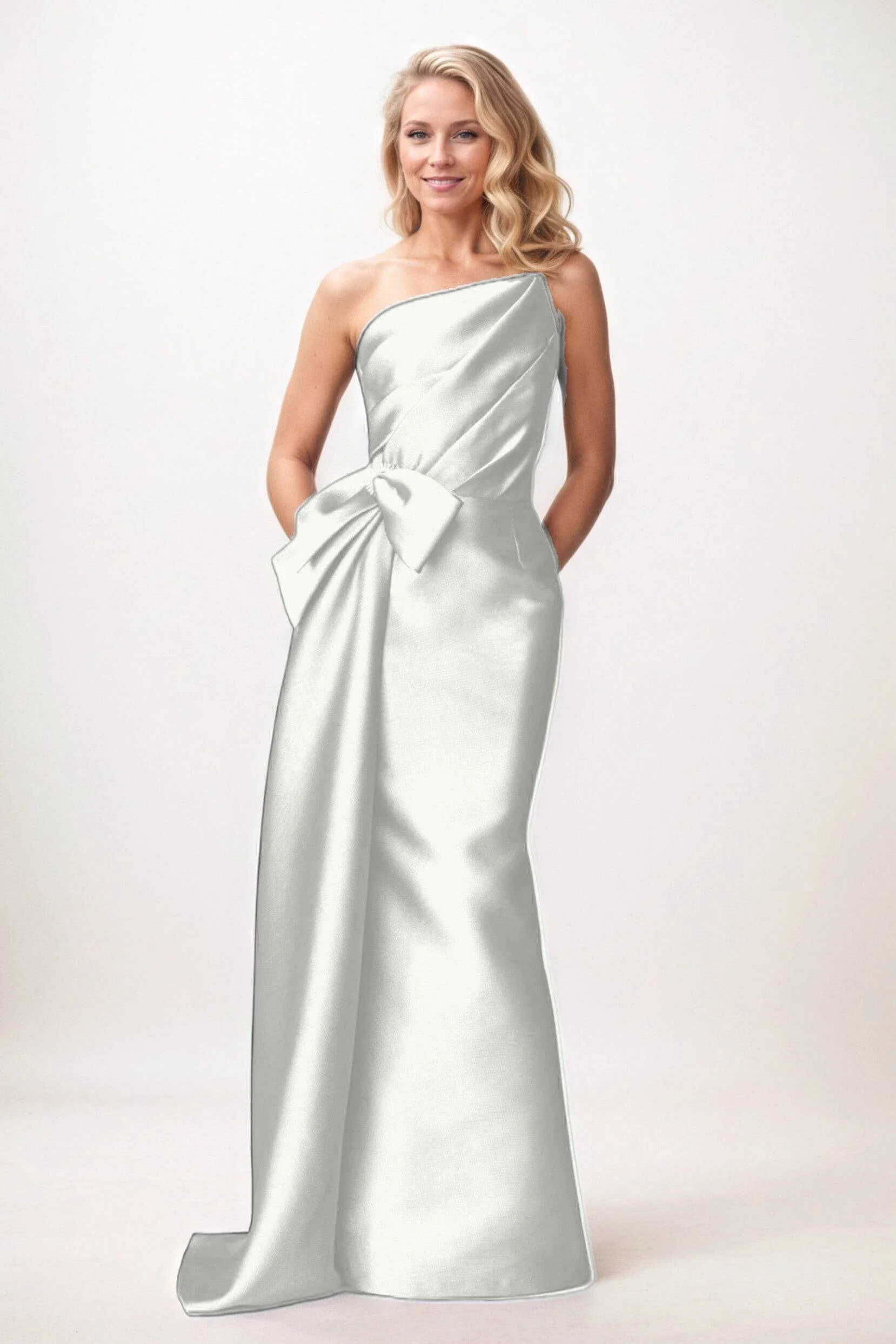 Trumpet-Mermaid Maxi Satin Mother of the Bride Dresses CM0386