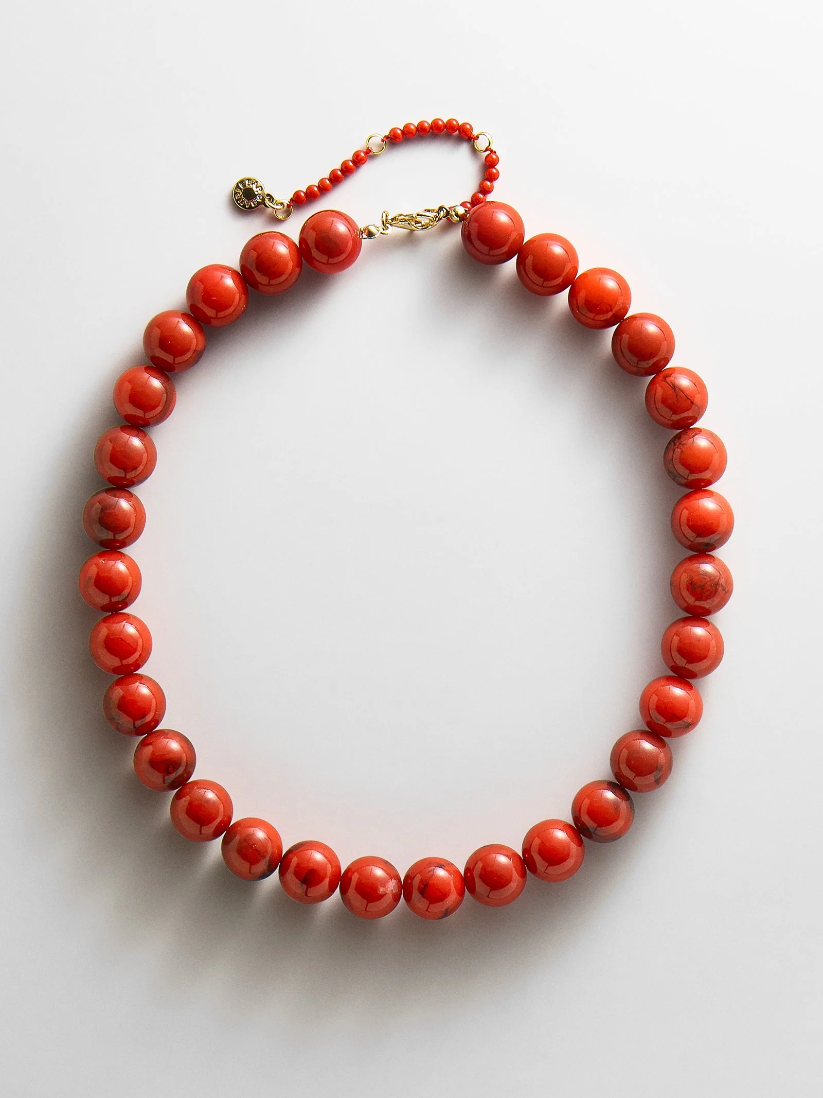 Mini Jane Beaded Necklace - Red Jasper
