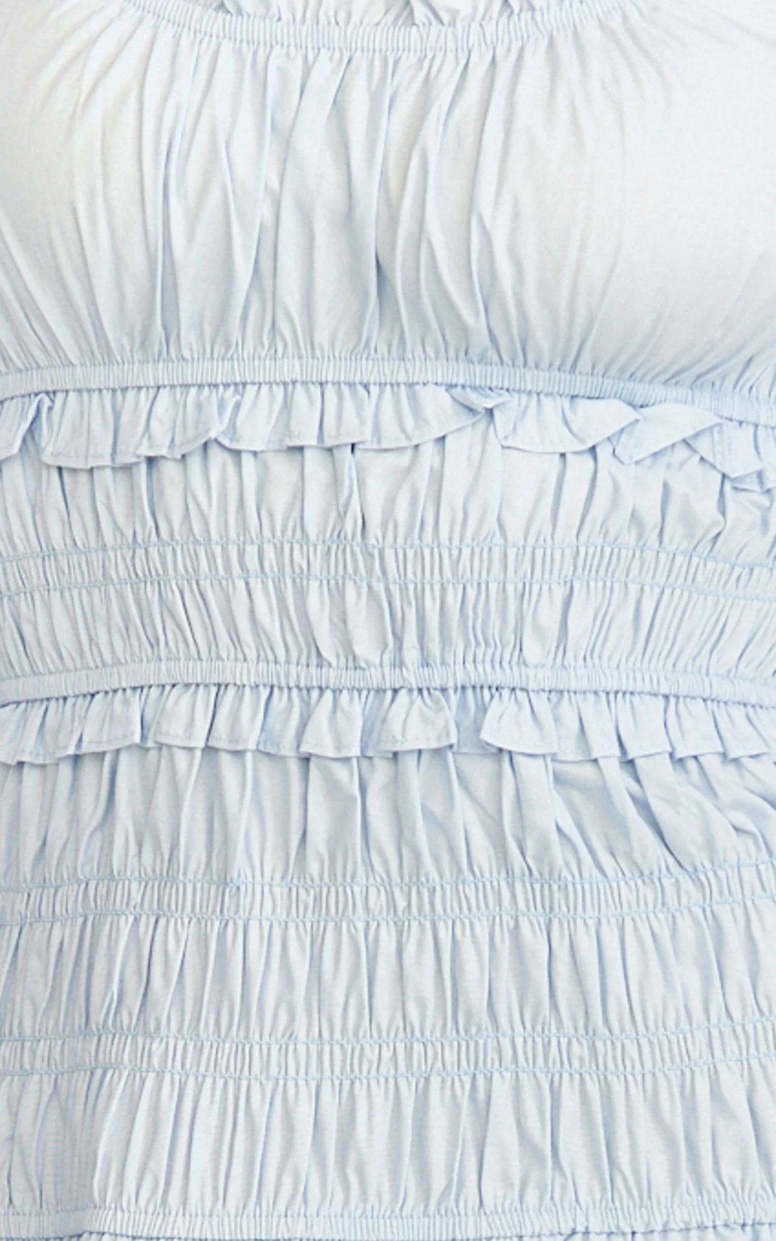 Cami Midi Dress - Rushed Bodice Dress in Blue