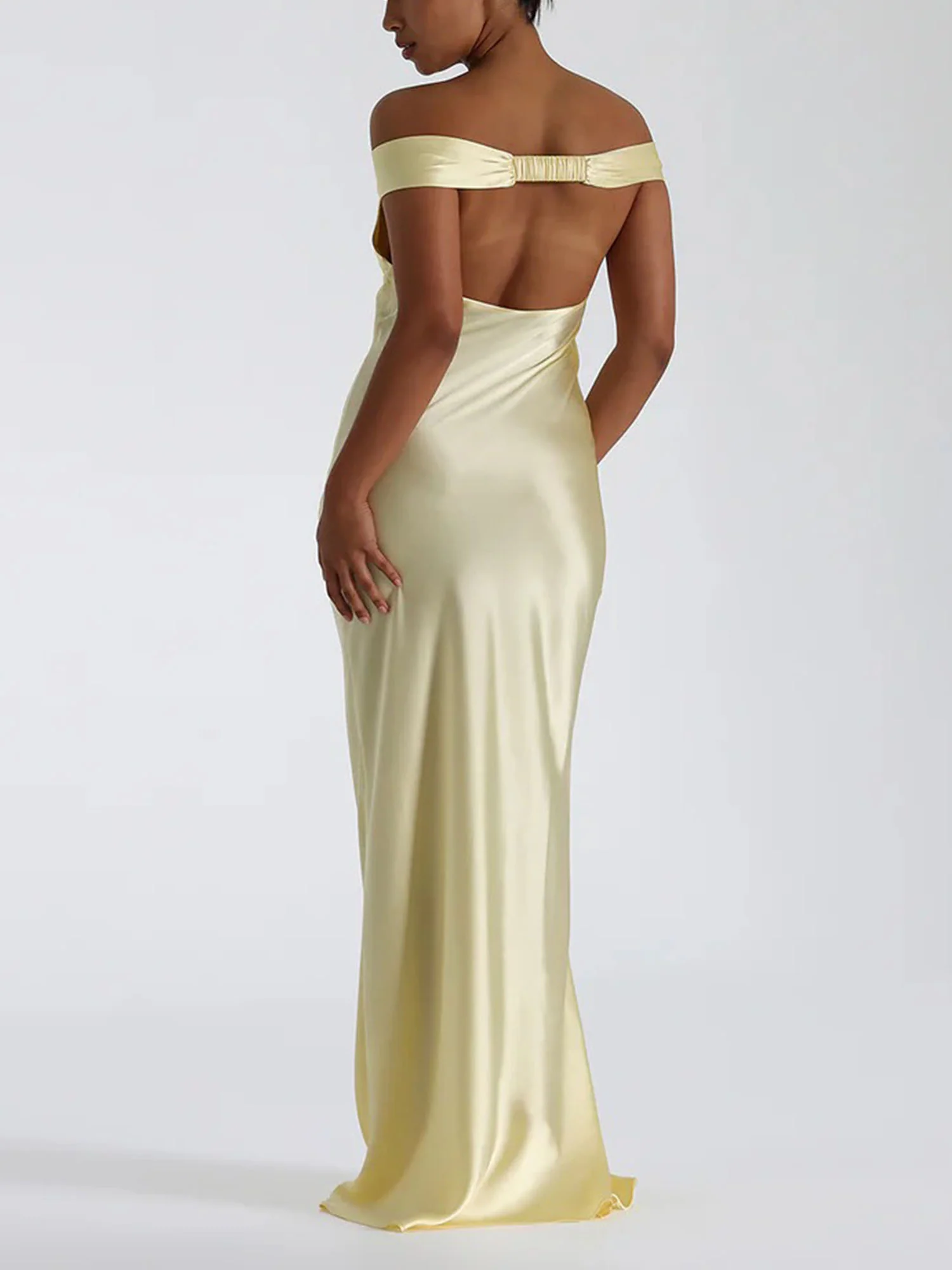 Yellow Off-Shoulder Maxi Dress