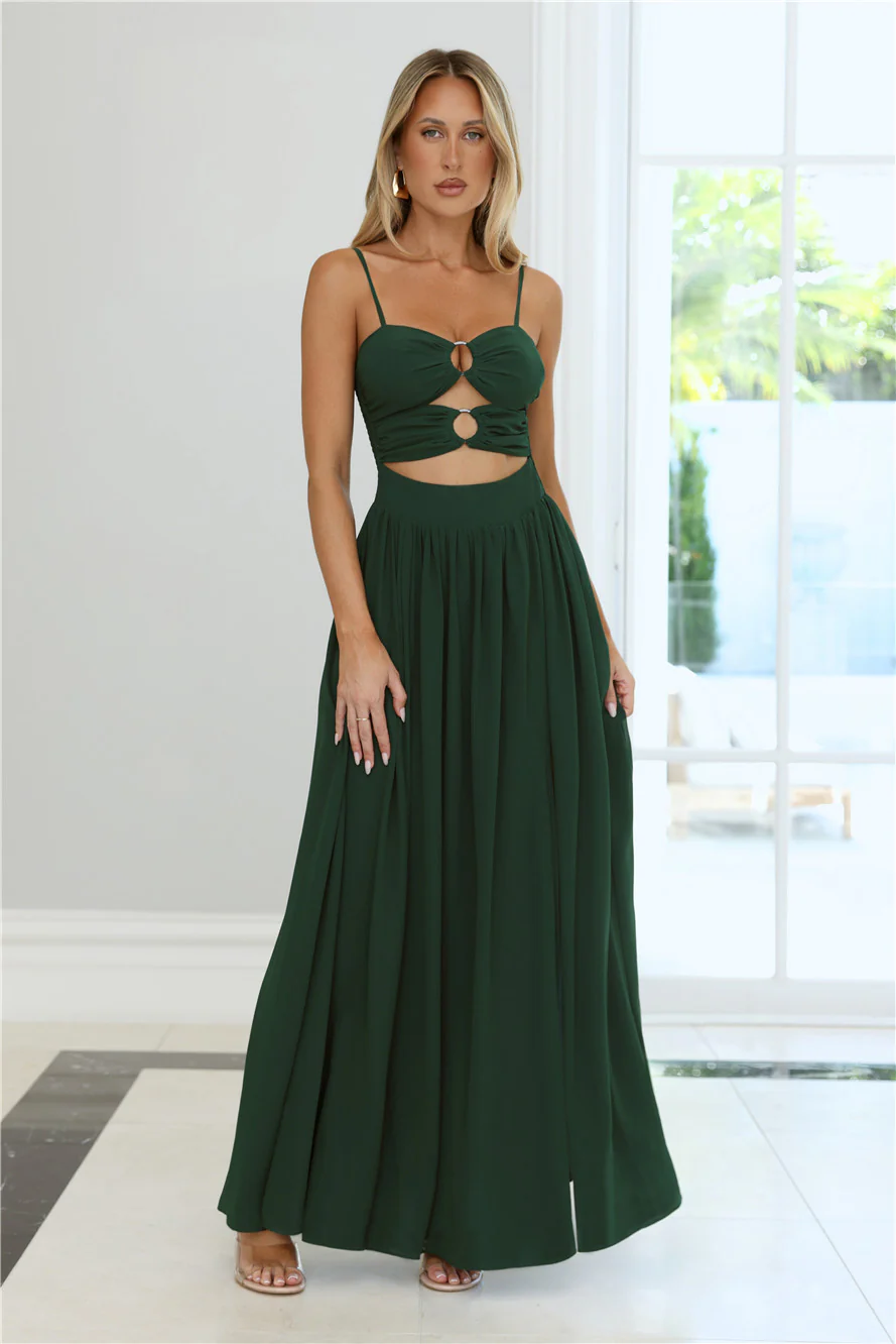 Dance Under Rain Maxi Dress Emerald