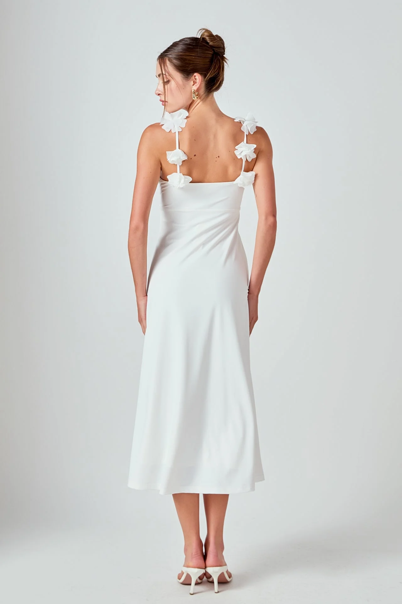 Rosette Shoulder Maxi Dress