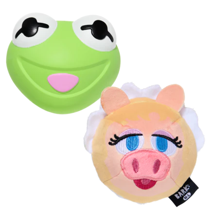 The Muppet Kermit & Miss Piggy Super Chewer Bundle Durable Multi-Part Dog Toy