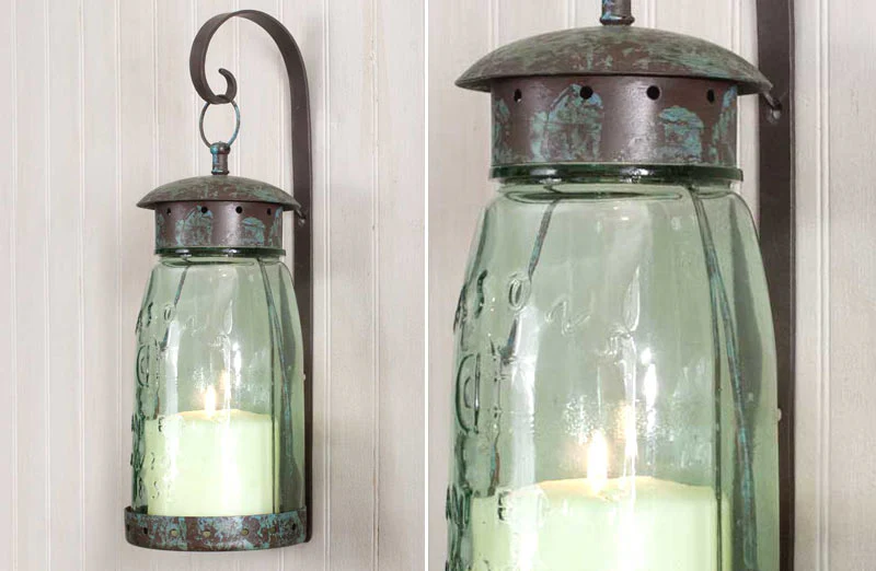 Mason Jar Tea Light Wall Sconce