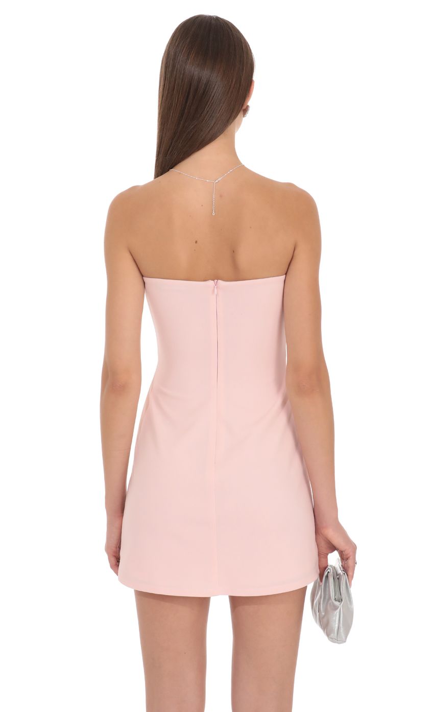 Beaded Floral Mini Dress in Pink