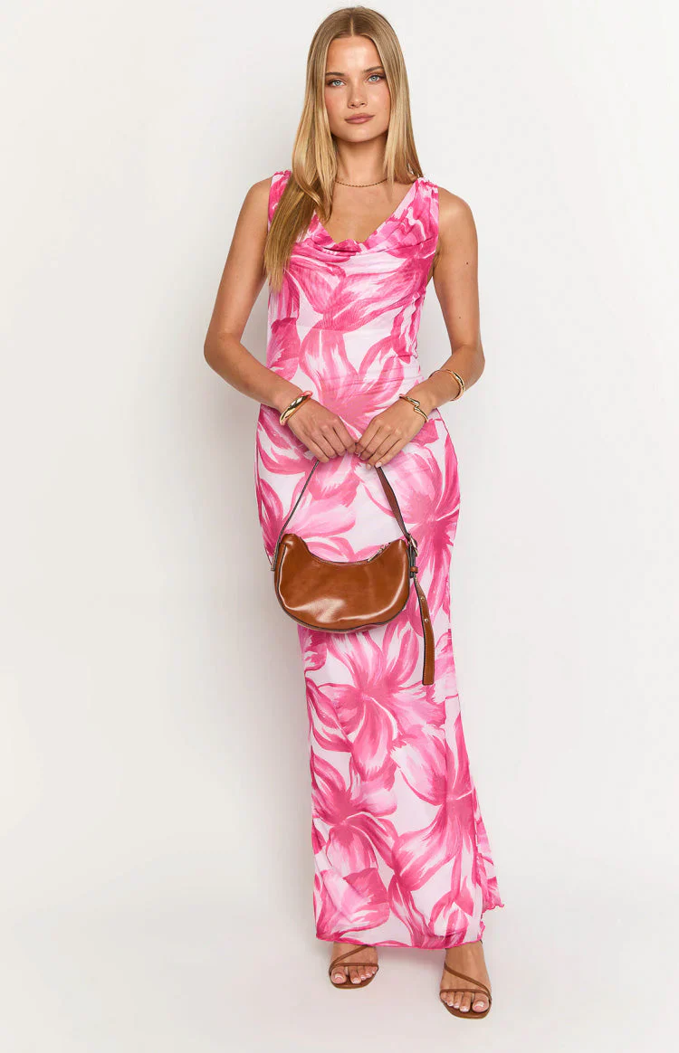 Blessings Pink Floral Maxi Dress