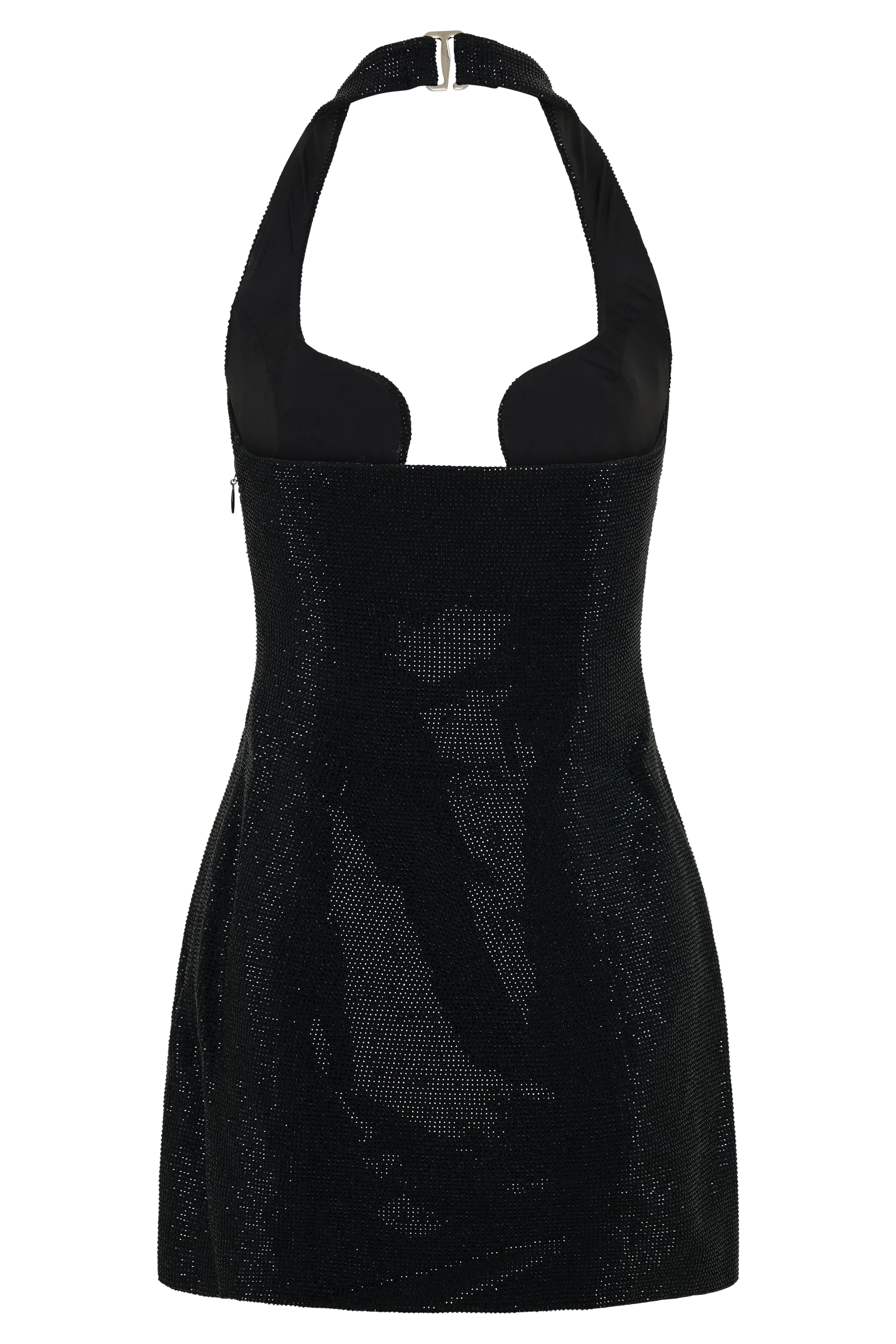 Raina Diamante Halter Mini Dress - Black