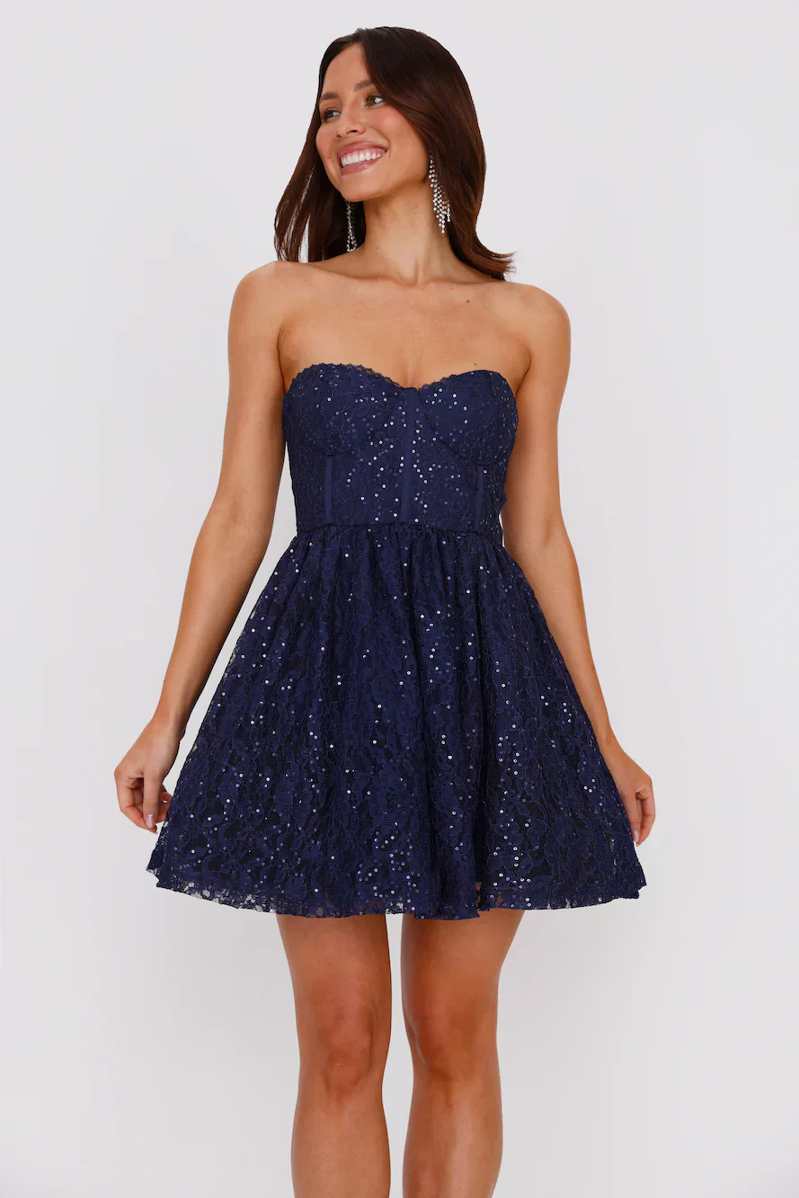 Soirée Star Strapless Sequin Mini Dress