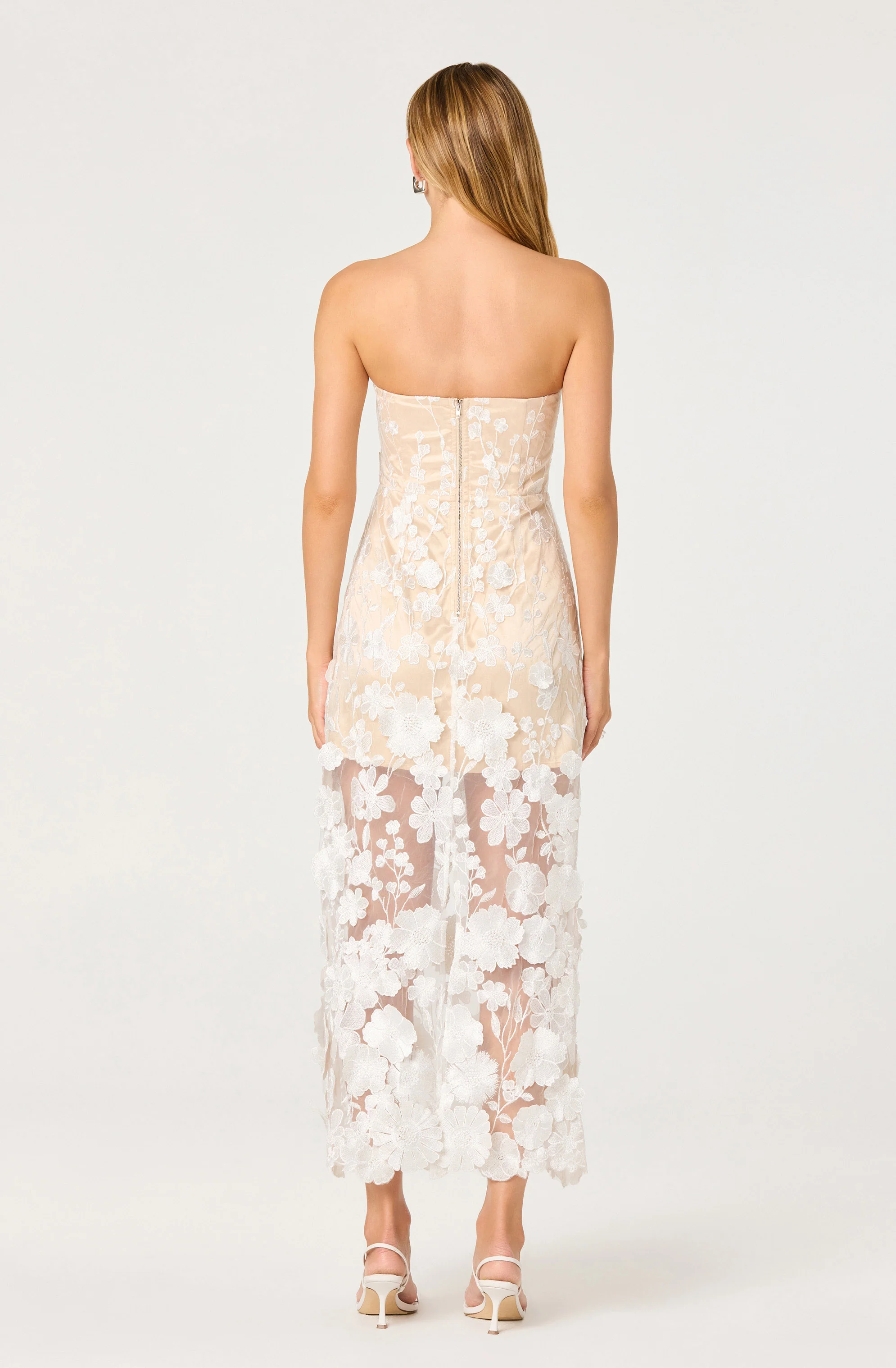 Tanisha Embroidered Floral Strapless Maxi Dress