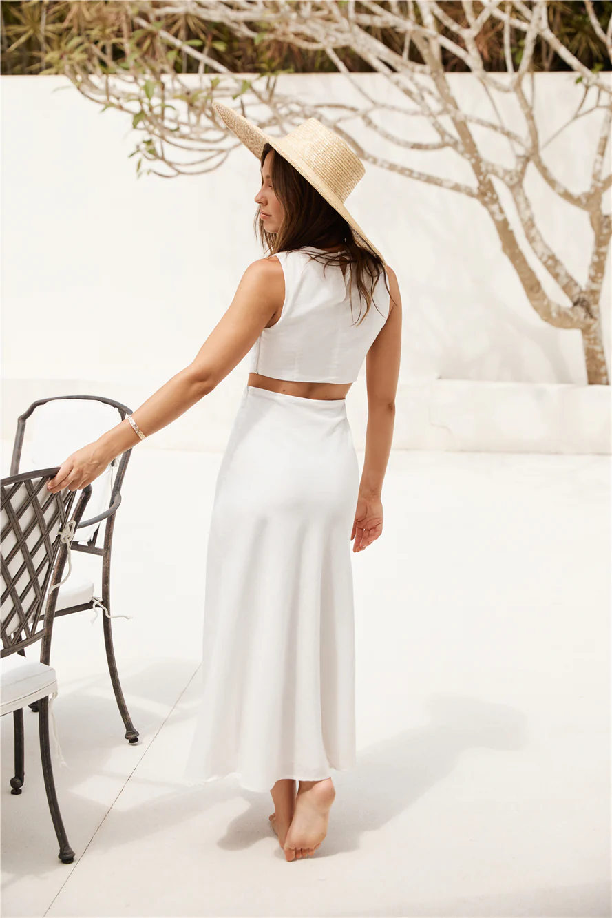 Fluttering Hearts Maxi Dress White - luluinthesky