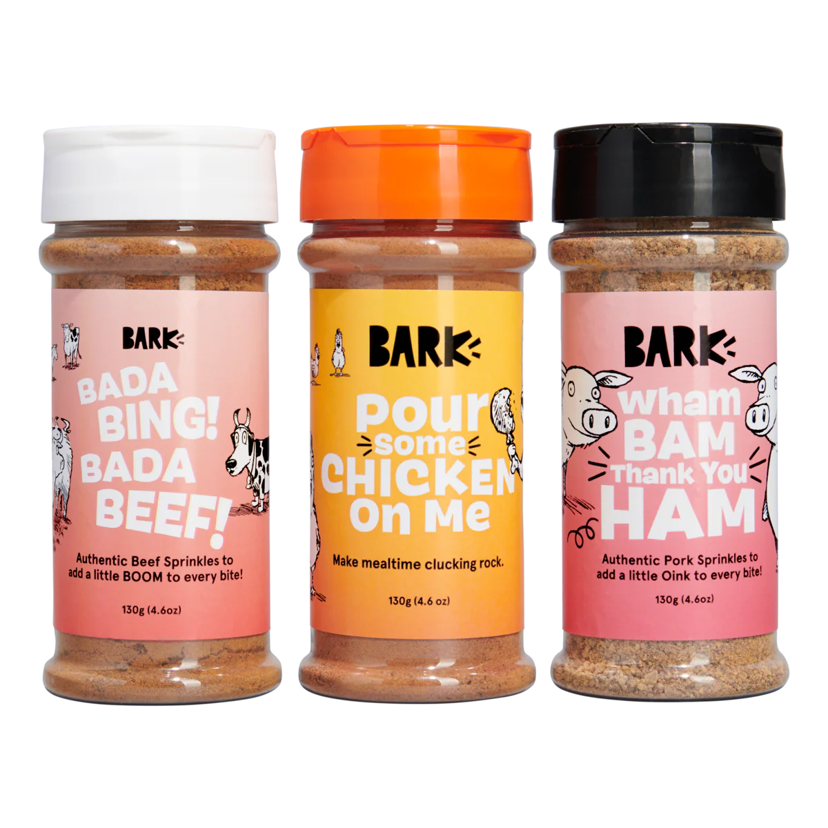 Shaker Topper Trio Bundle Beef, Chicken, Pork, Dog Food Meal Topper, 4.6 oz Each, 3 Pack