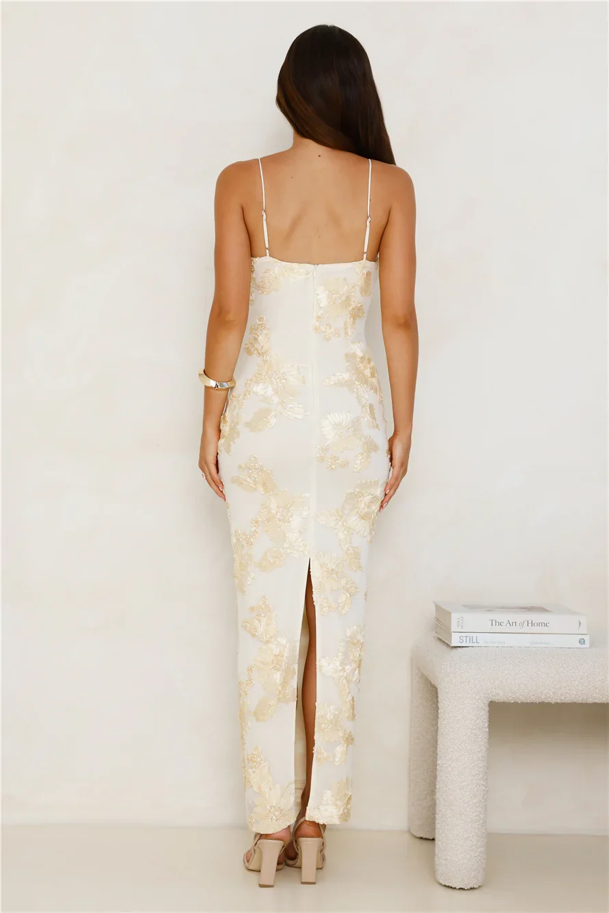 Amber Zest Mesh Maxi Dress Yellow