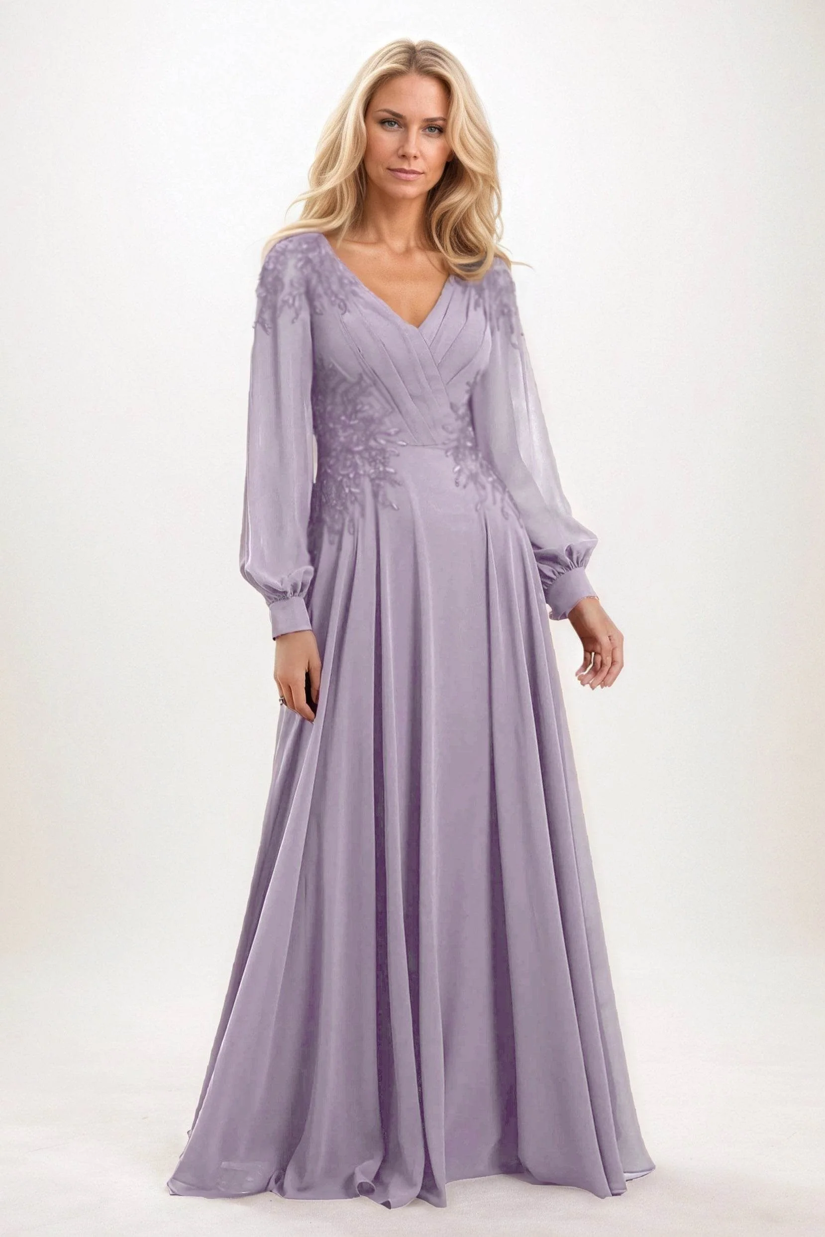 A-Line Maxi Chiffon Mother of the Bride Dresses CM0405