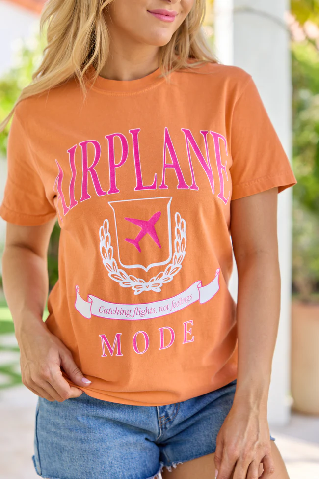 Airplane Mode Burnt Orange Graphic Tee