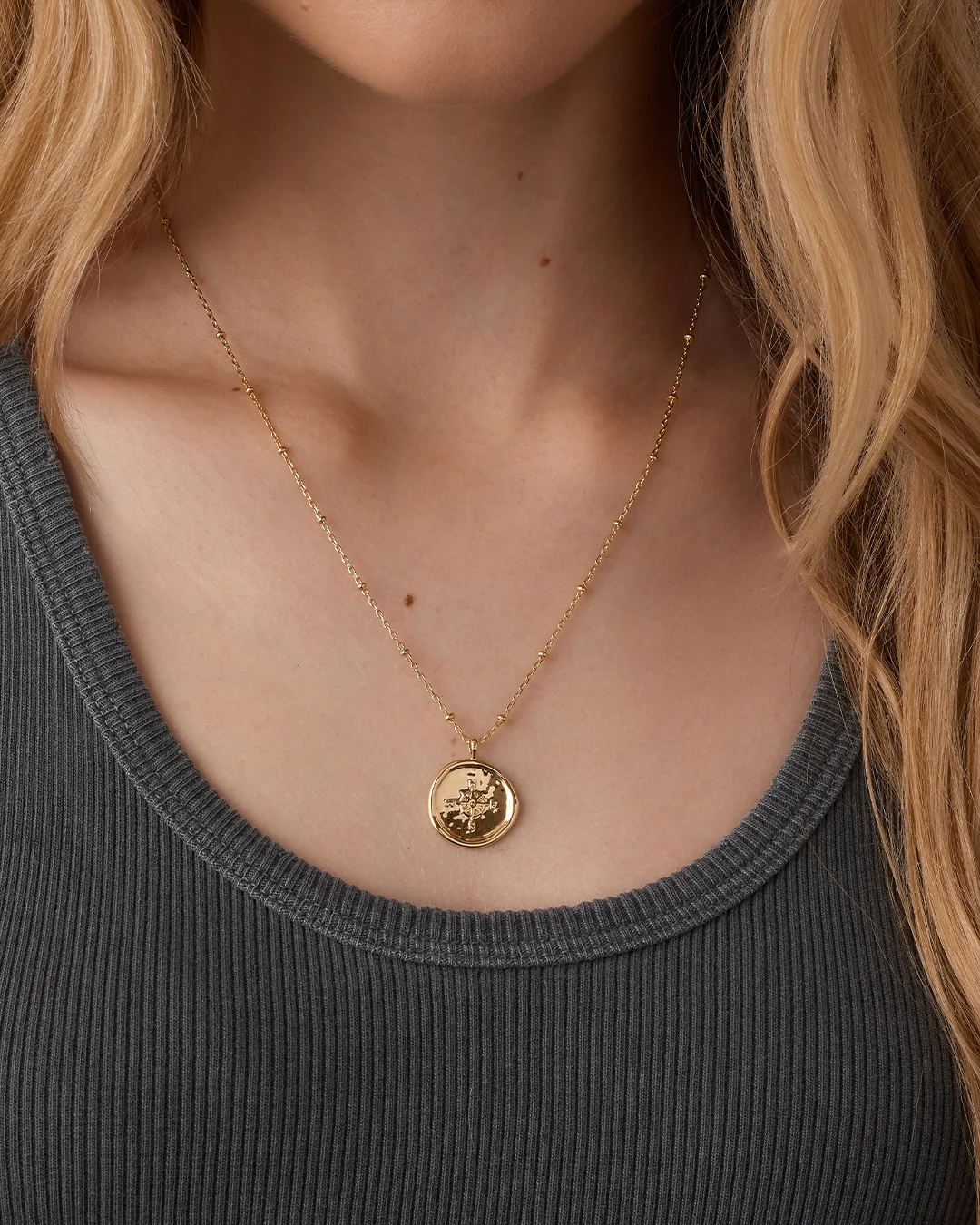 Compass Coin Necklace