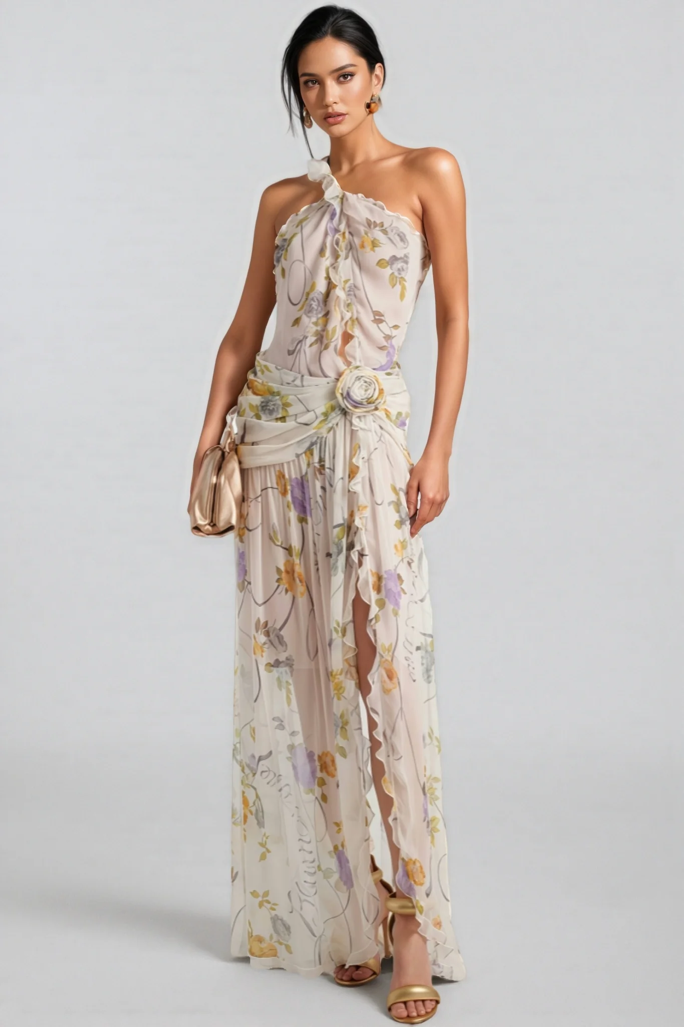 Fanyrt Backless Floral Maxi Dress