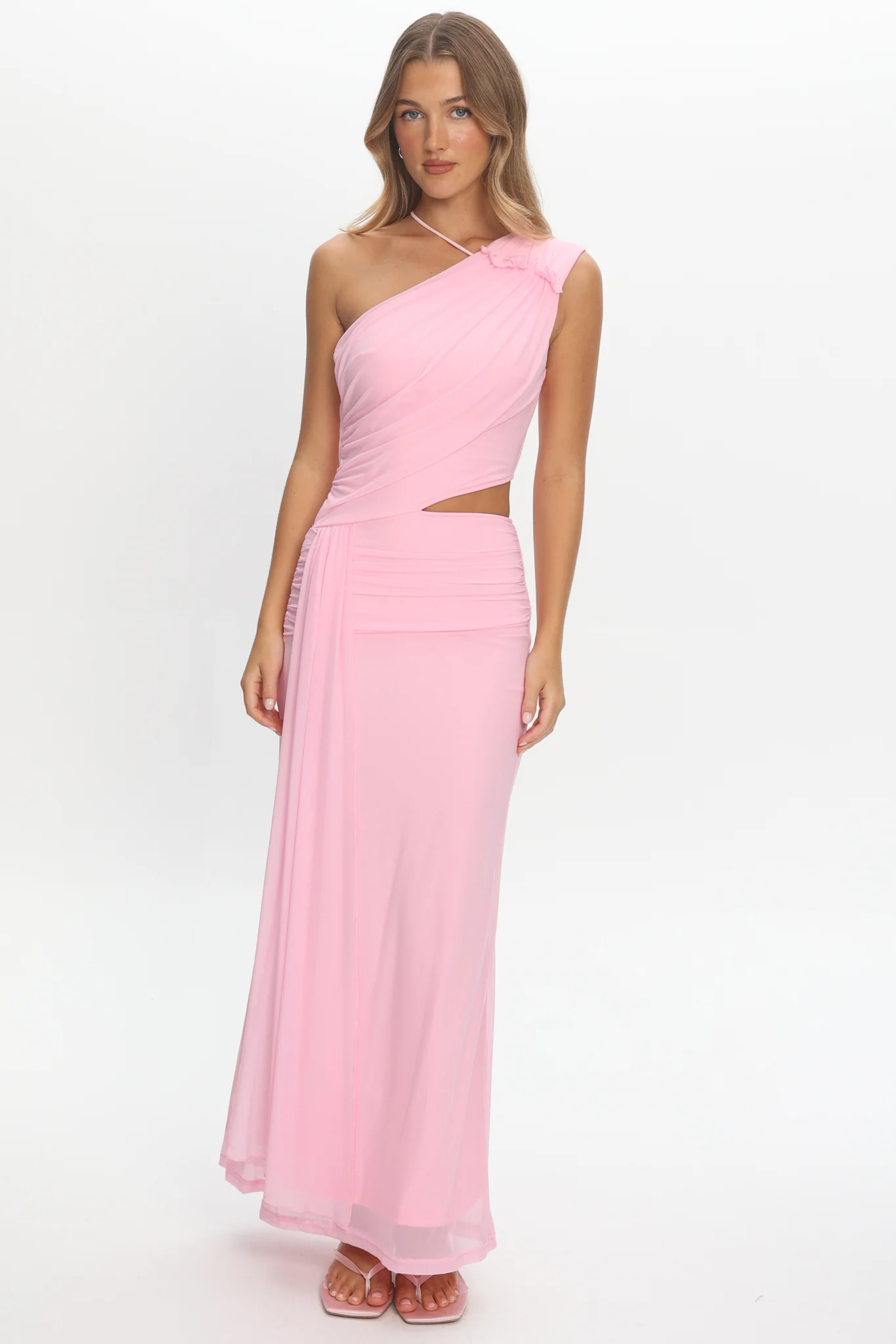Out Loud Cut-Out Drape Maxi Dress Cheek - luluinthesky