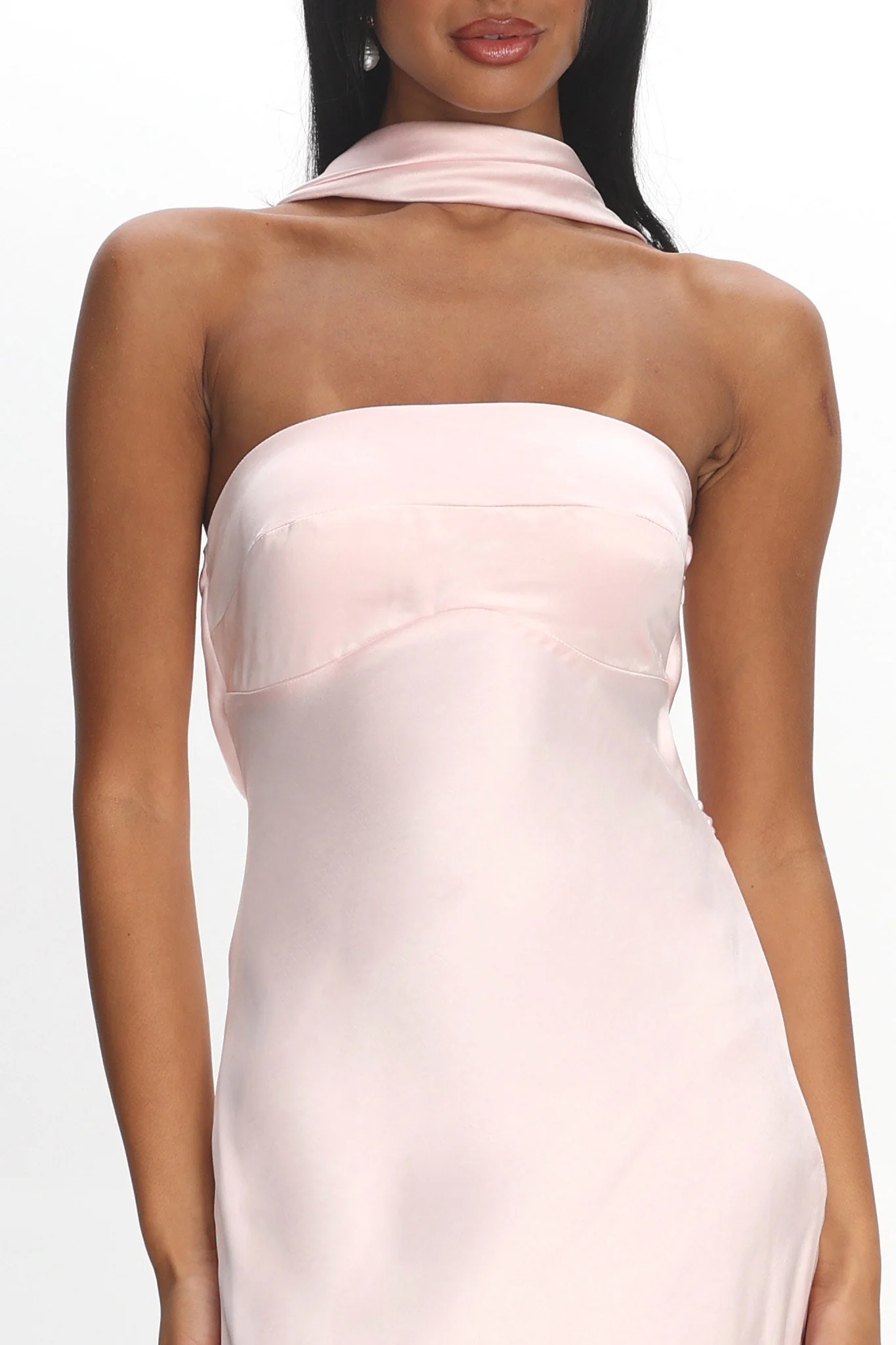 Damsel Reverse Halter Maxi Dress Blush