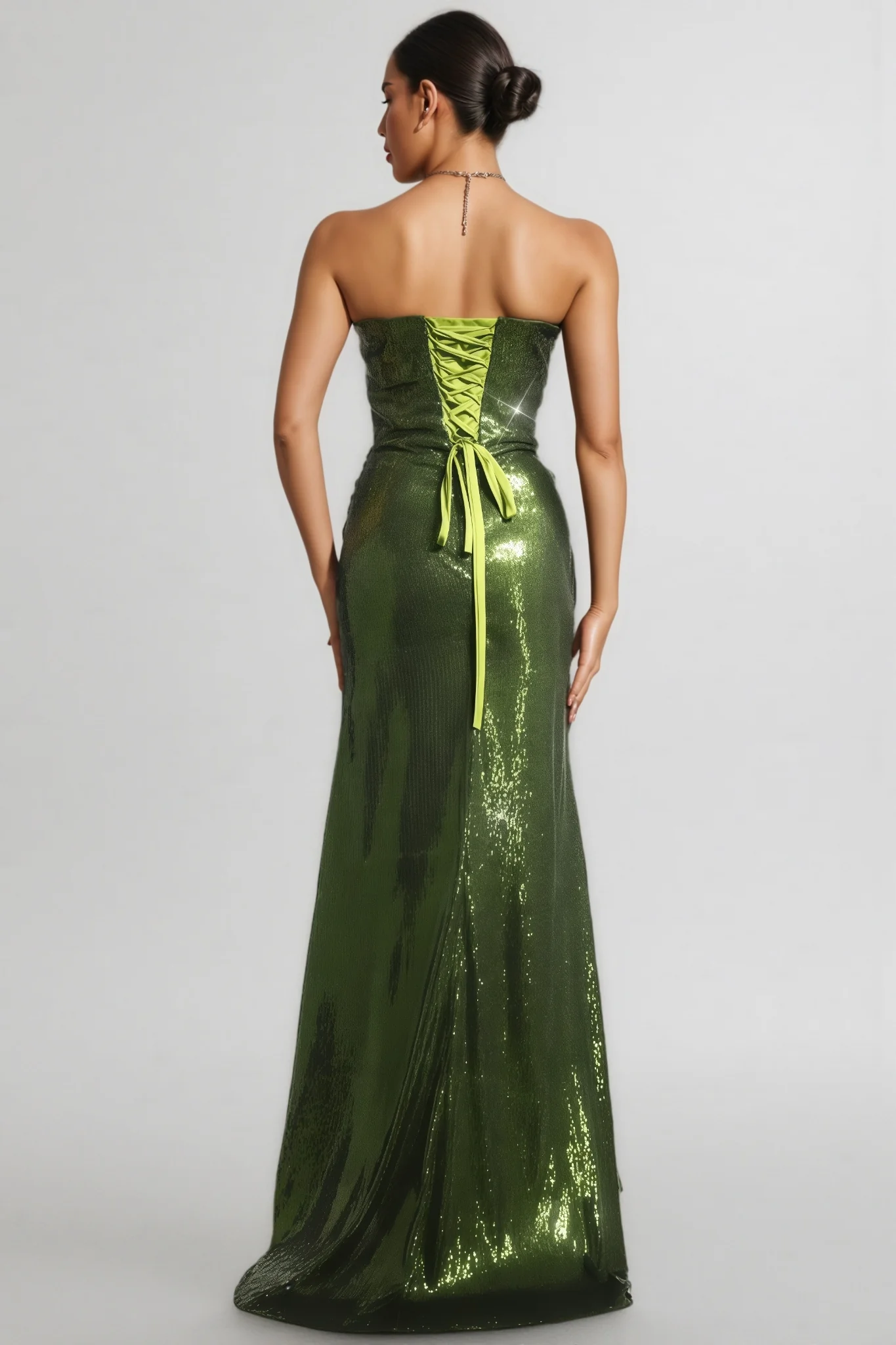 Rhea Sleeveless Lacing Sequin Maxi Dress