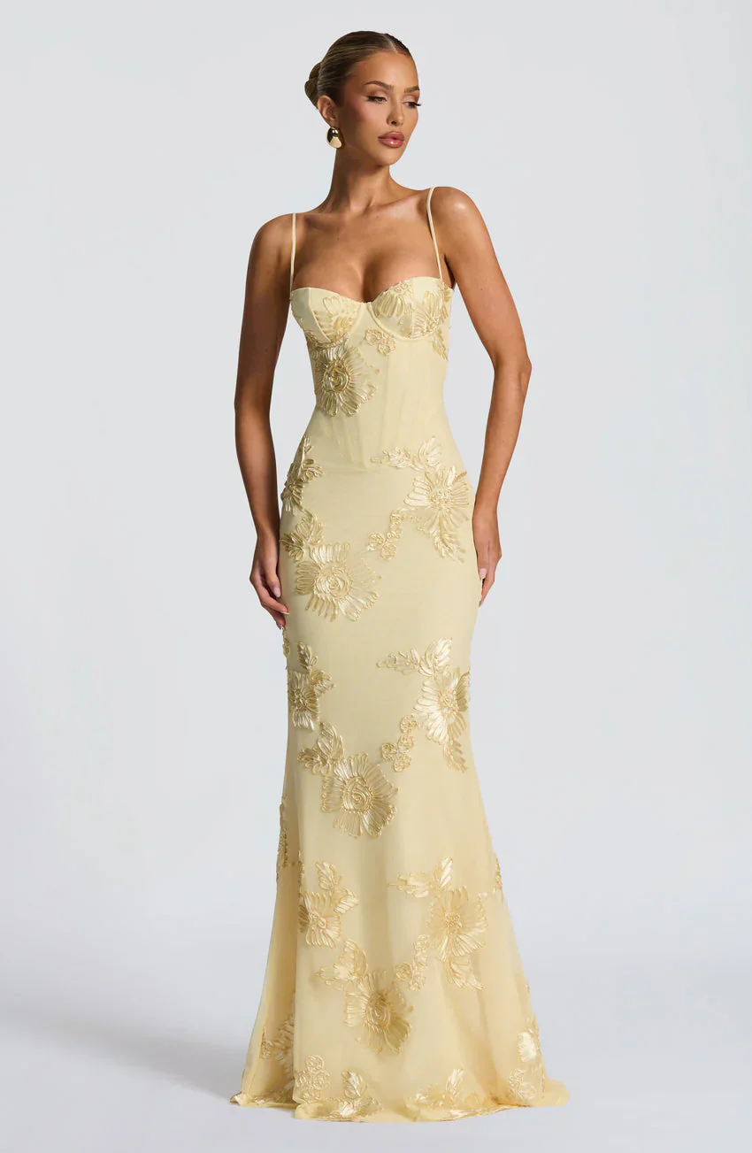 Nefertiti Maxi Dress - Lemon - luluinthesky