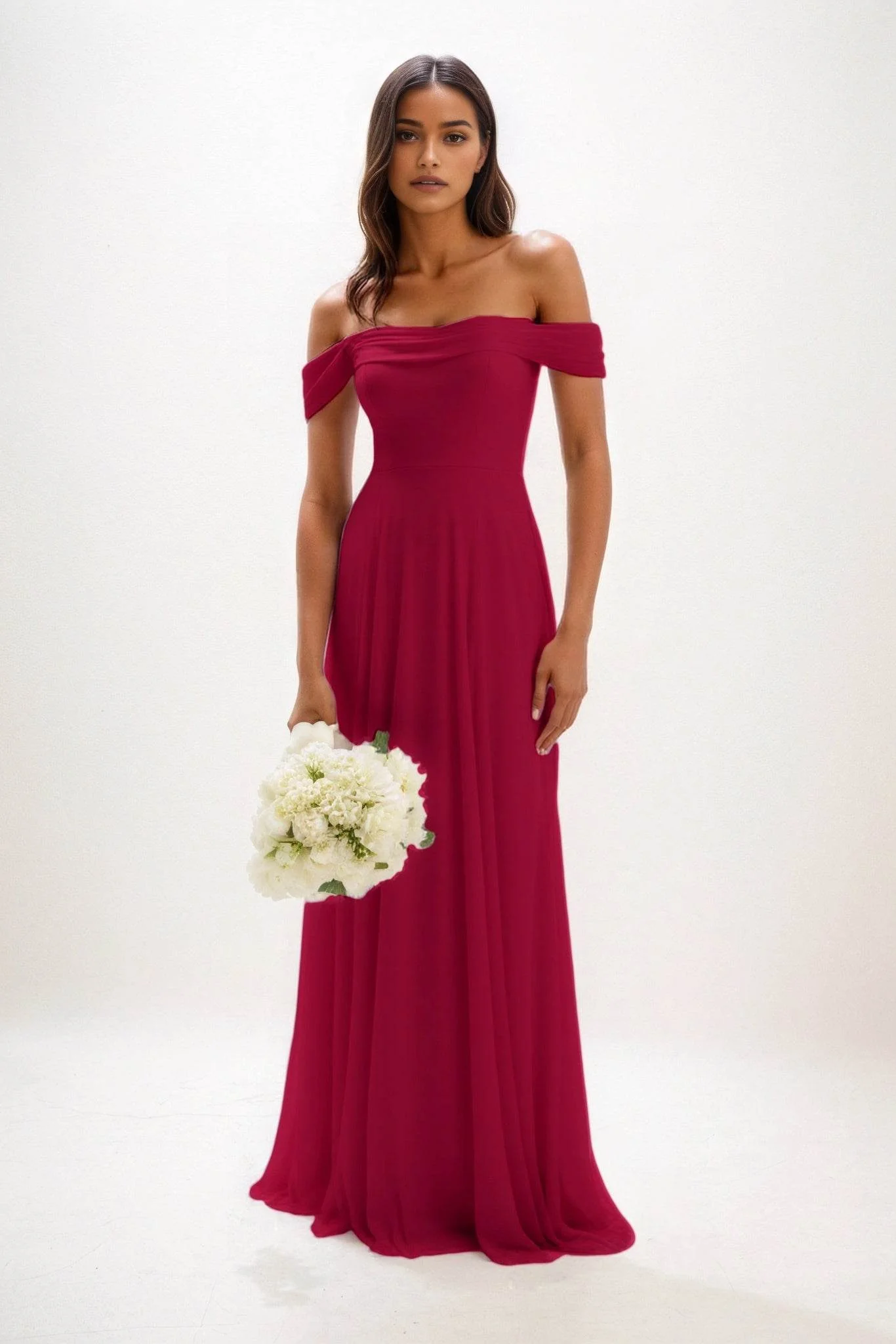 A-Line Maxi Chiffon Bridesmaid Dress CB0857